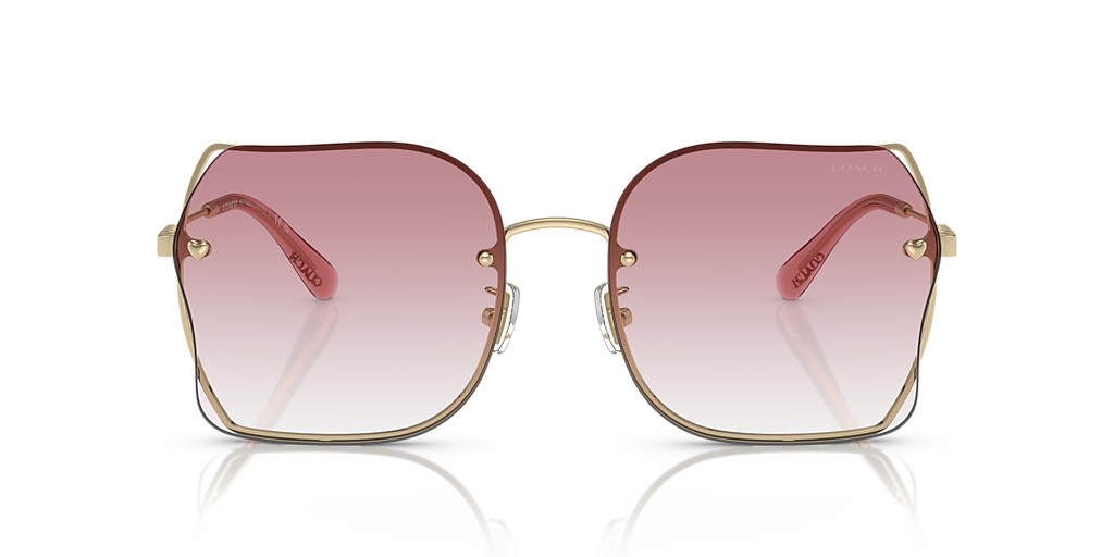 COACH HC7150D CH574 Shiny Light Gold - Woman Luxury Sunglasses, Pink Gradient Lens