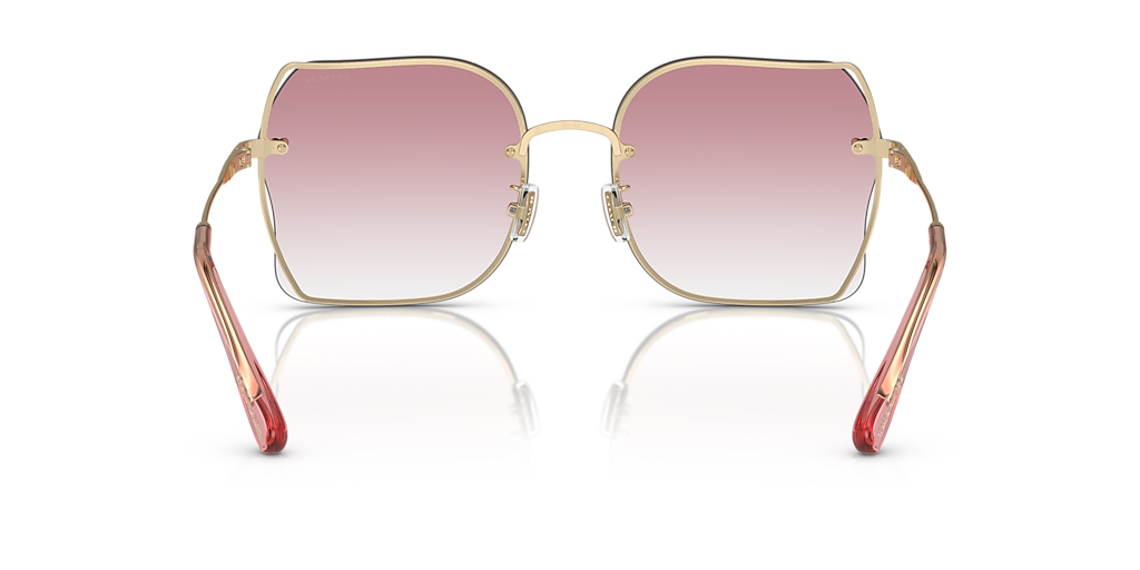 COACH HC7150D CH574 Shiny Light Gold - Woman Luxury Sunglasses, Pink Gradient Lens