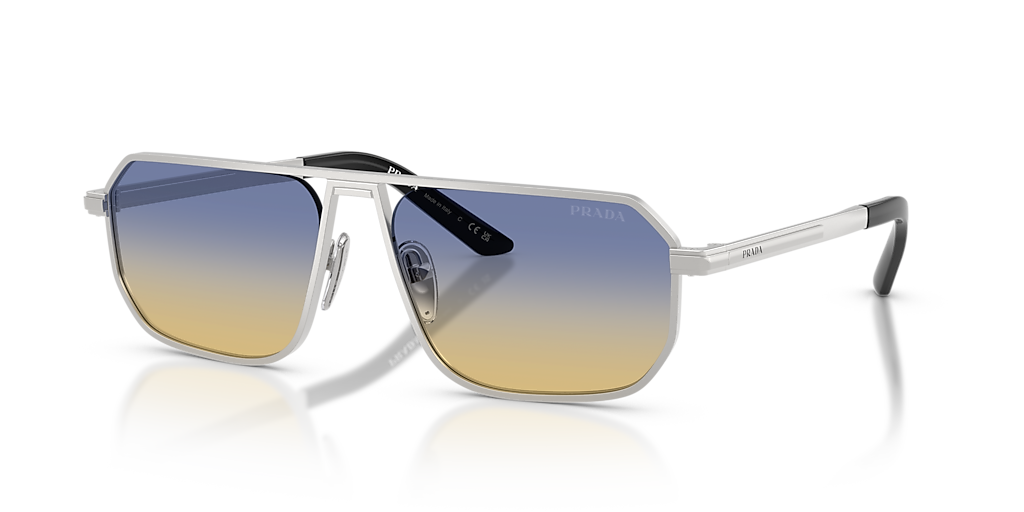 Prada PR A53S XXL (59 - 17) with Yellow lenses and Silver frame