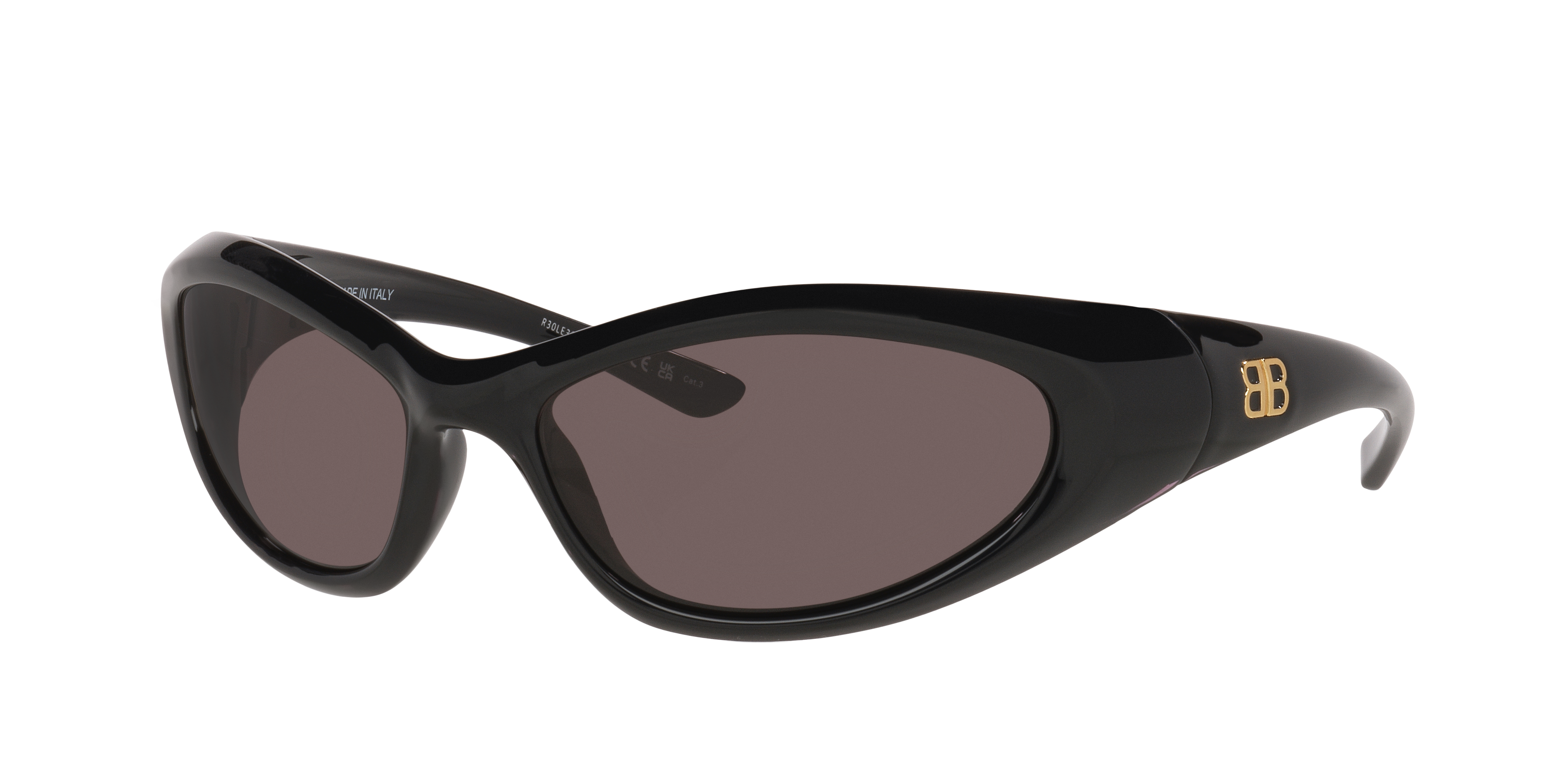 サングラス BALENCIAGA SS25 Balenciaga - BB0384S - 004 (BB0384S 004) Balenciaga BB0384S XXL (70 - 19) with Grey lenses and Black