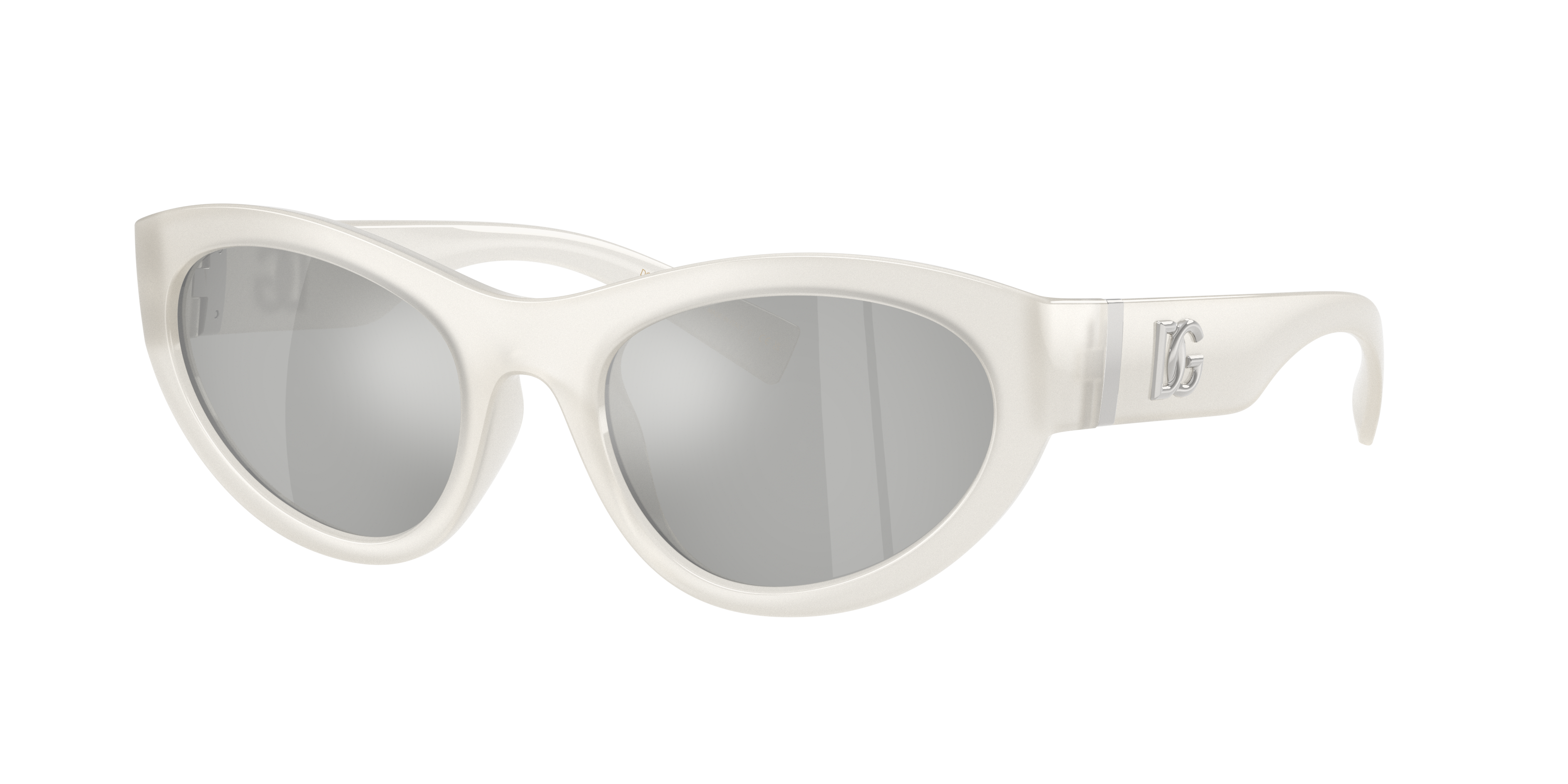 Dolce&Gabbana Woman Sunglass DG6207 -  Frame color: Milky White, Lens color: Clear Mirror Silver