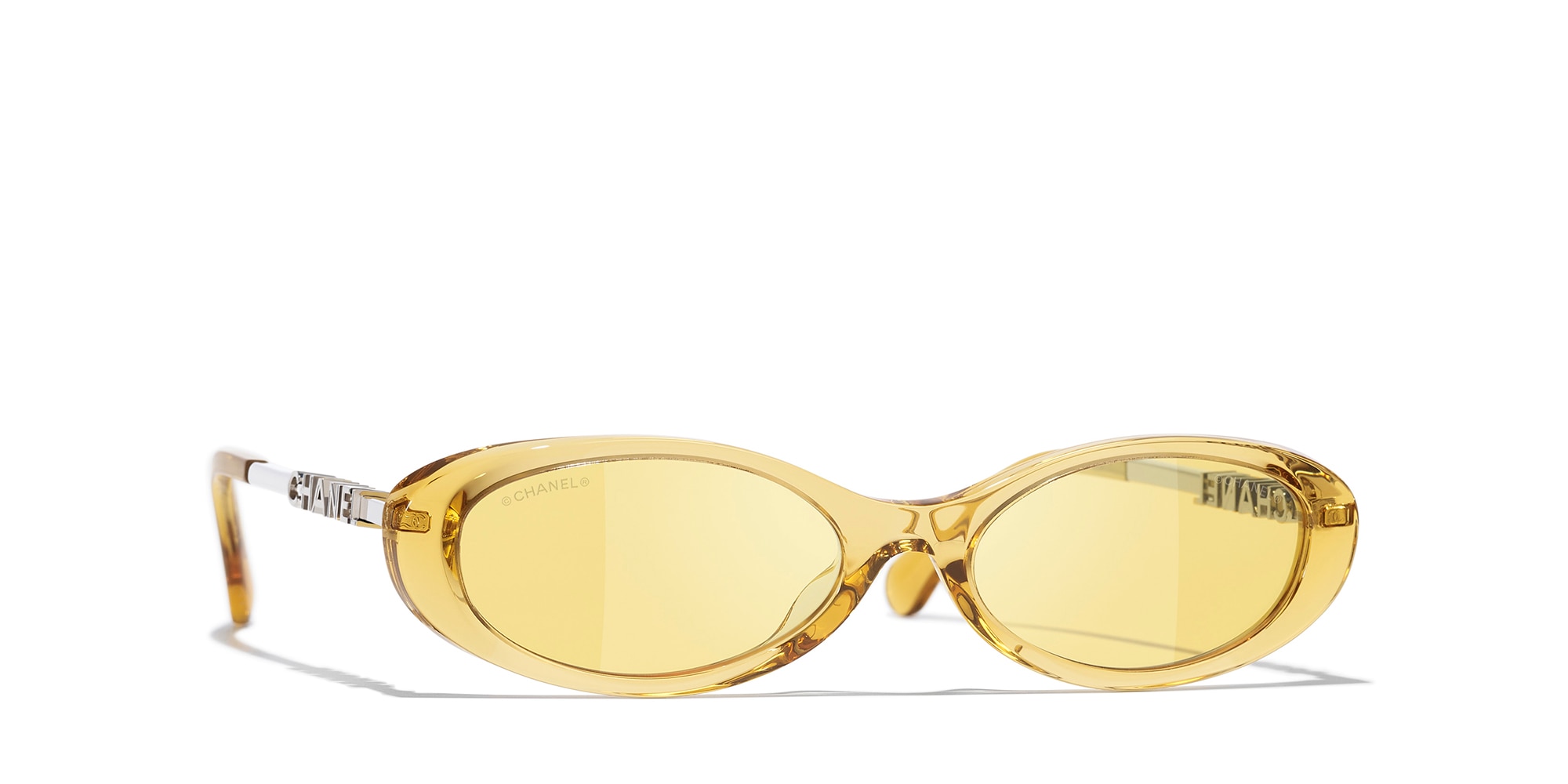 小物 CHANEL archive sunglasses big coco gold Chanel Oval Sunglasses CH5565 CH5565 L (54 - 17) with Yellow