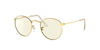 ア*ュ様 Ray-Ban Round l Evolve サングラス Ray-Ban RB3447 Round Blue-Violet Light Clear Evolve L (53 - 21