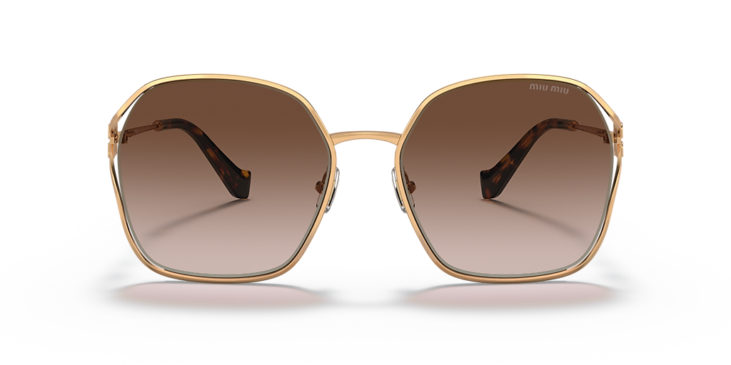 MIU MIU MU 52WS Brass - Women Luxury Sunglasses, Brown Gradient Lens