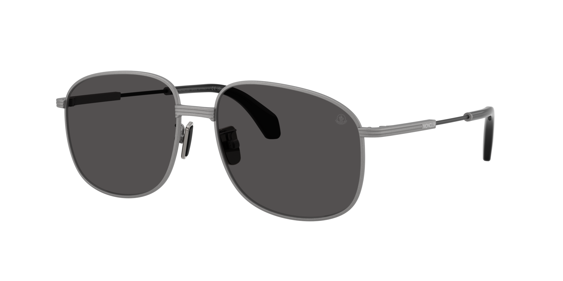 Moncler Unisex Sunglass ME4013 Fennix -  Frame color: Matte Frozen, Lens color: Solid Dark Grey