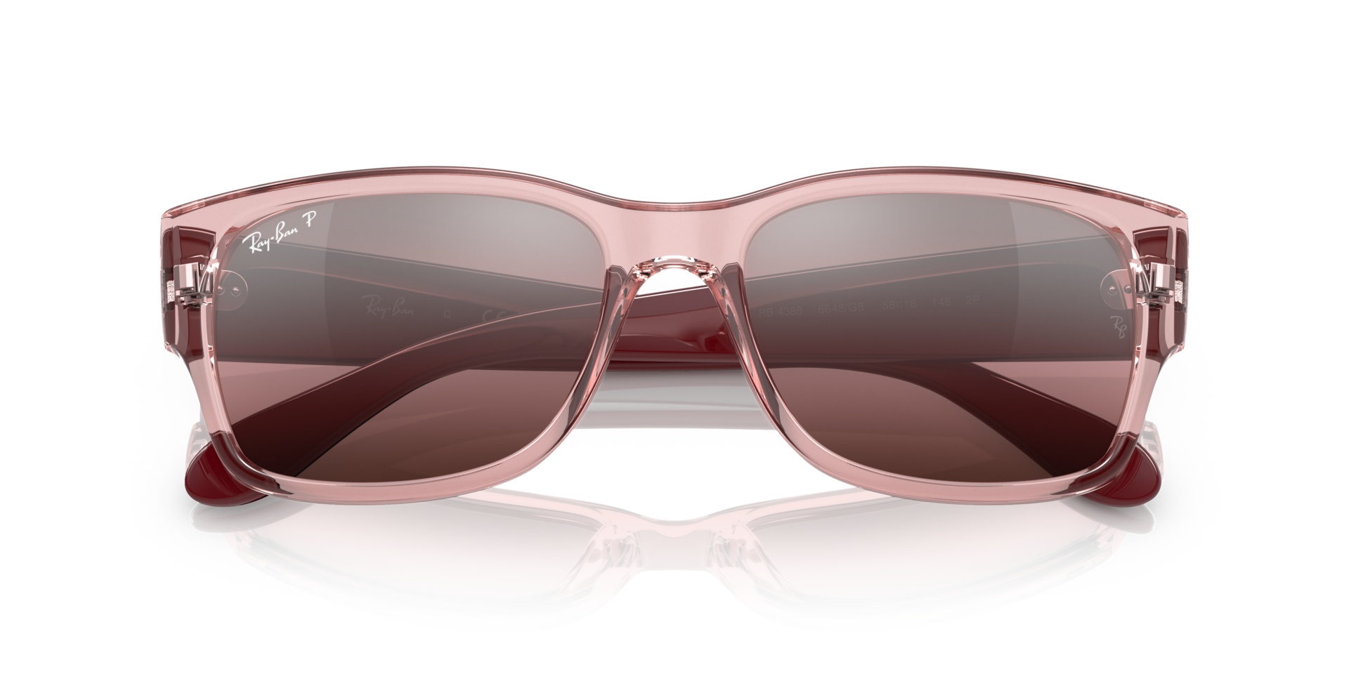 Ray-Ban Pink SunglassesRB4388 6648/G8 NEW! Ray-Ban RB4388 Translucent Pink Sunglasses 6648/G8 55  main image 3