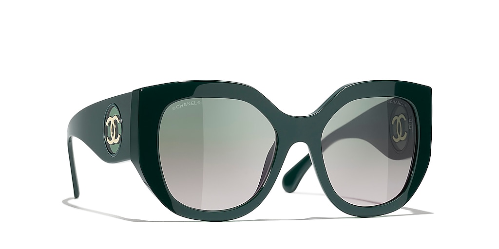CHANEL☆ ロゴ Butterfly バタフライ サングラス CH5550 Chanel Butterfly Sunglasses CH5550 L (55 - 20) with Green