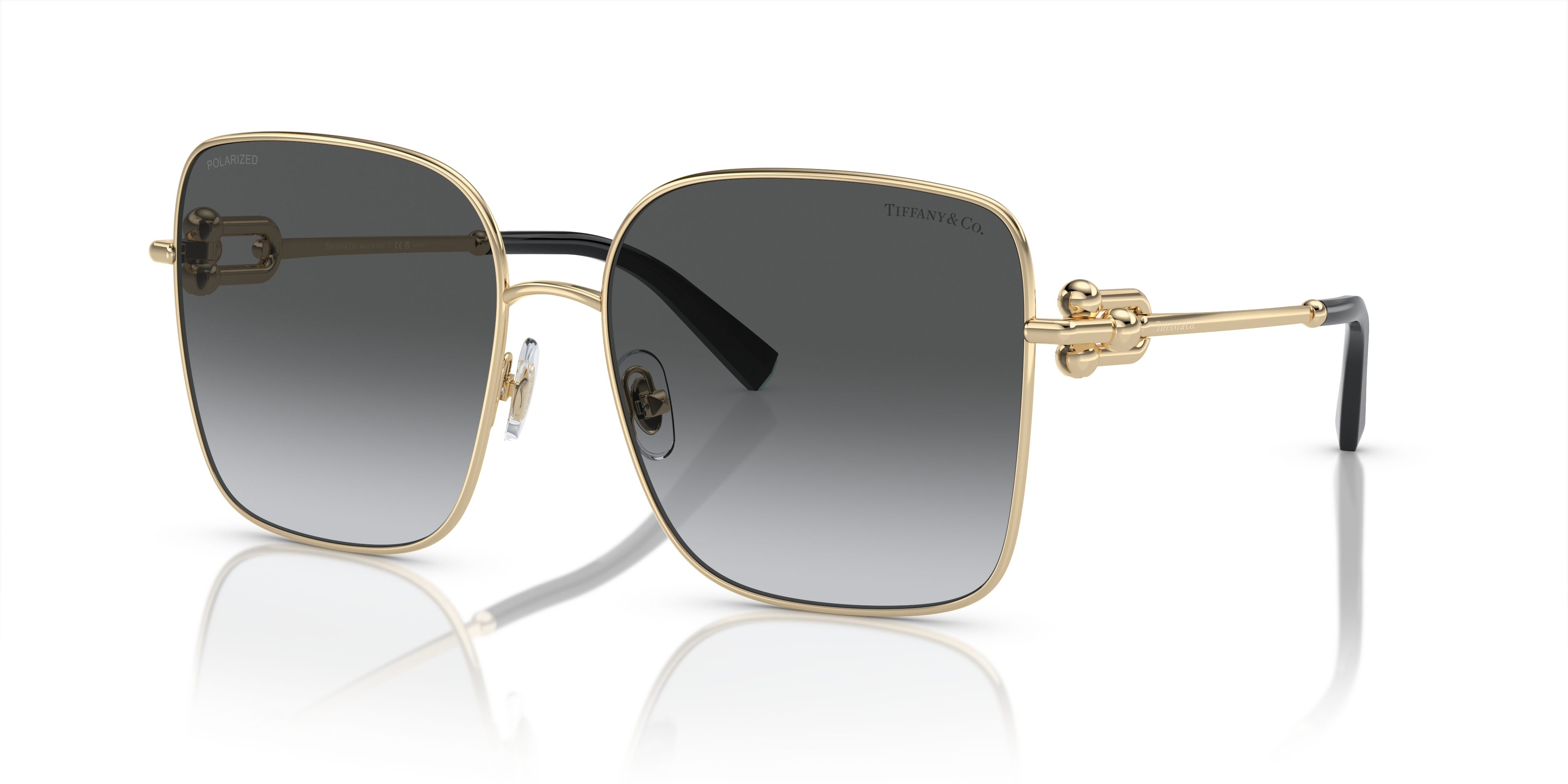 Tiffany & Co TF3082 Women's Pillow Shape Sunglasses, Pale Gold