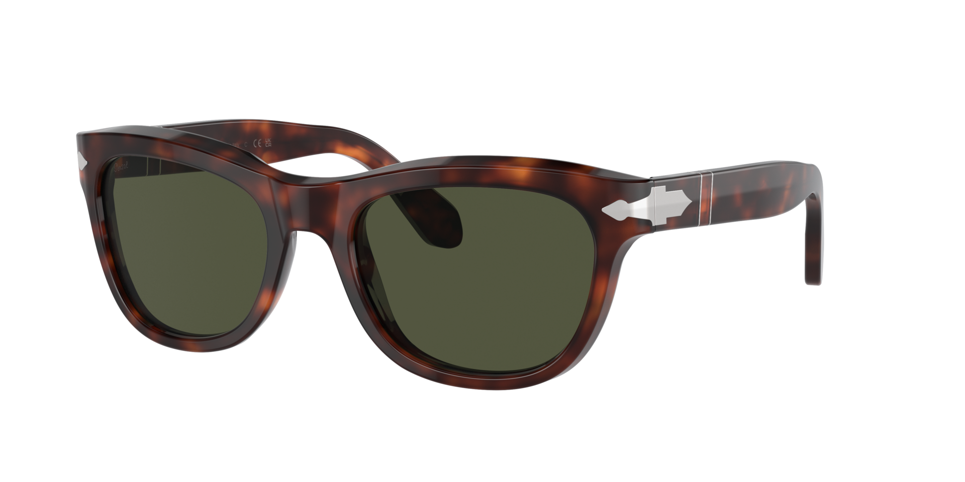 Persol Unisex Sunglass PO0086S - Frame color: Havana, Lens color: Green