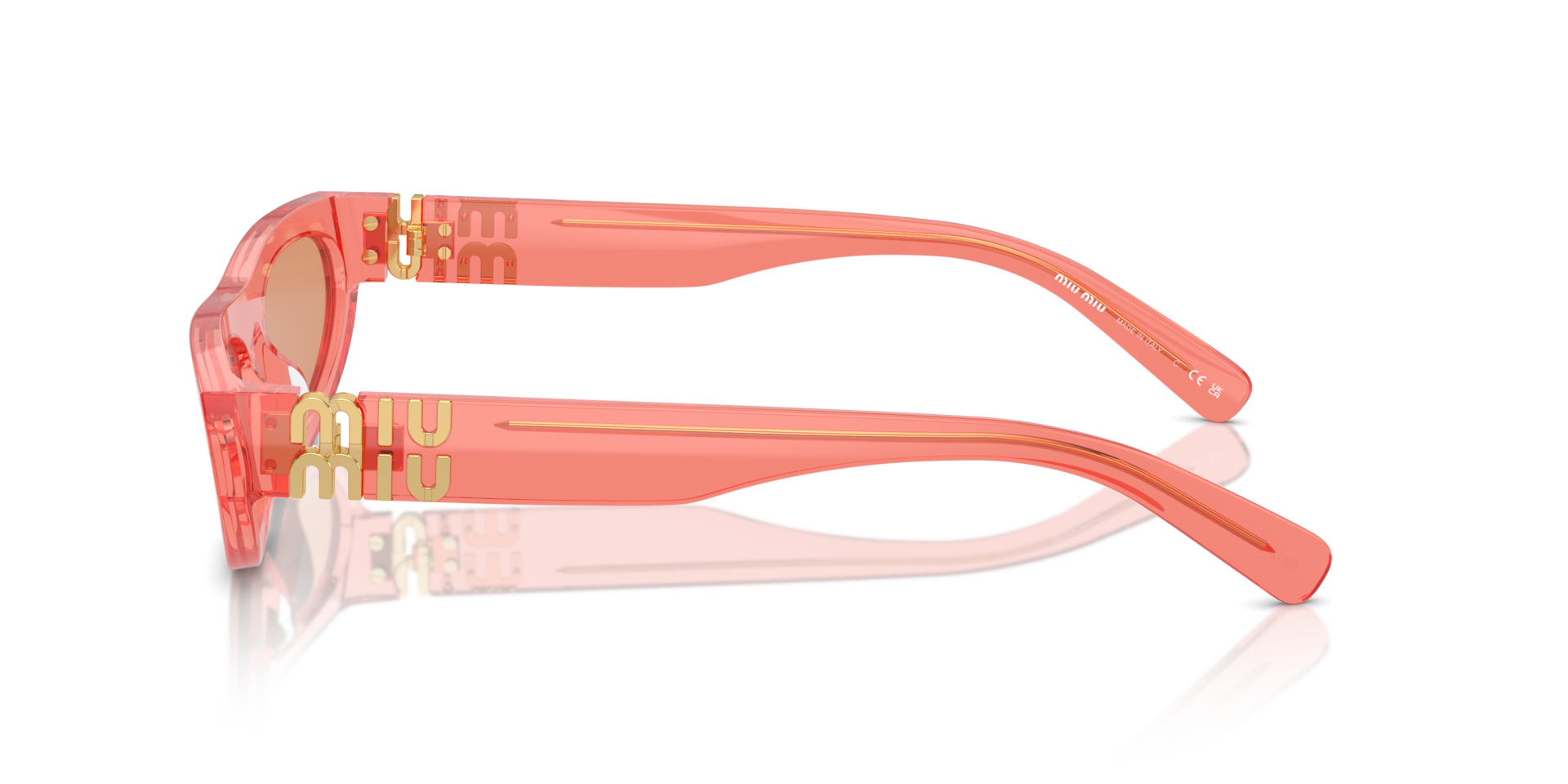 NEW MIU MIU MU07ZS 14T07V ORANGE PINK SUNGLASSES SMU 07Z 14T07V Miu Miu Orange Cat Eye Ladies Sunglasses MU 07ZS 14T07V 56  main image 3