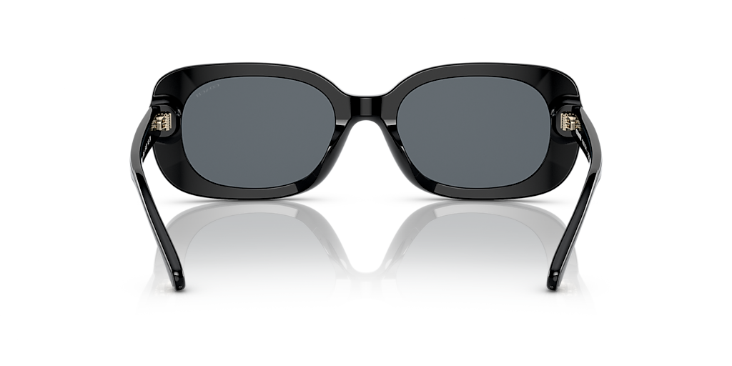 COACH HC8358U CD471 Black - Women Luxury Sunglasses, Dark Blue Solid Lens