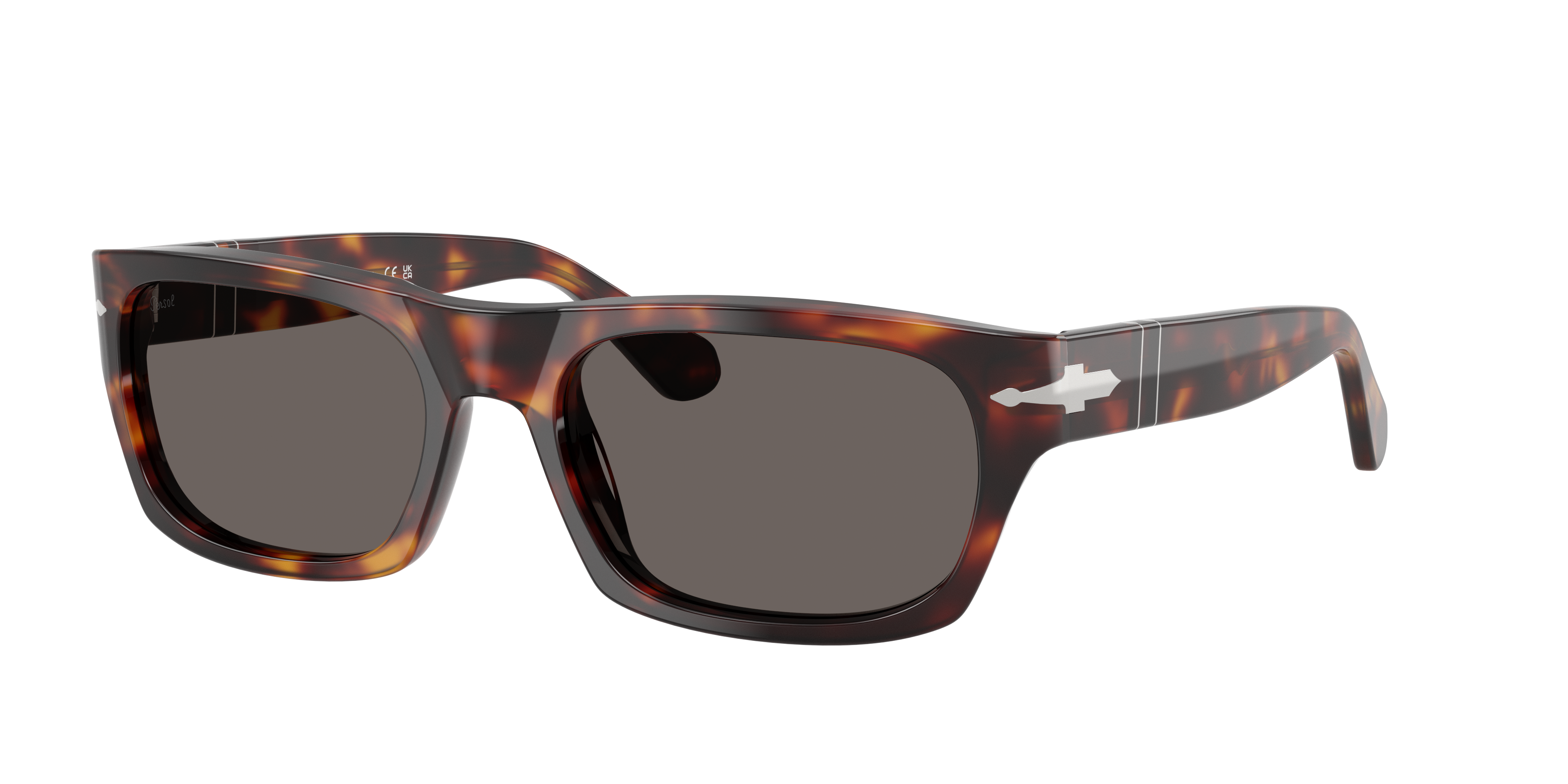 Persol Unisex Sunglass PO3398S -  Frame color: Havana, Lens color: Dark Grey