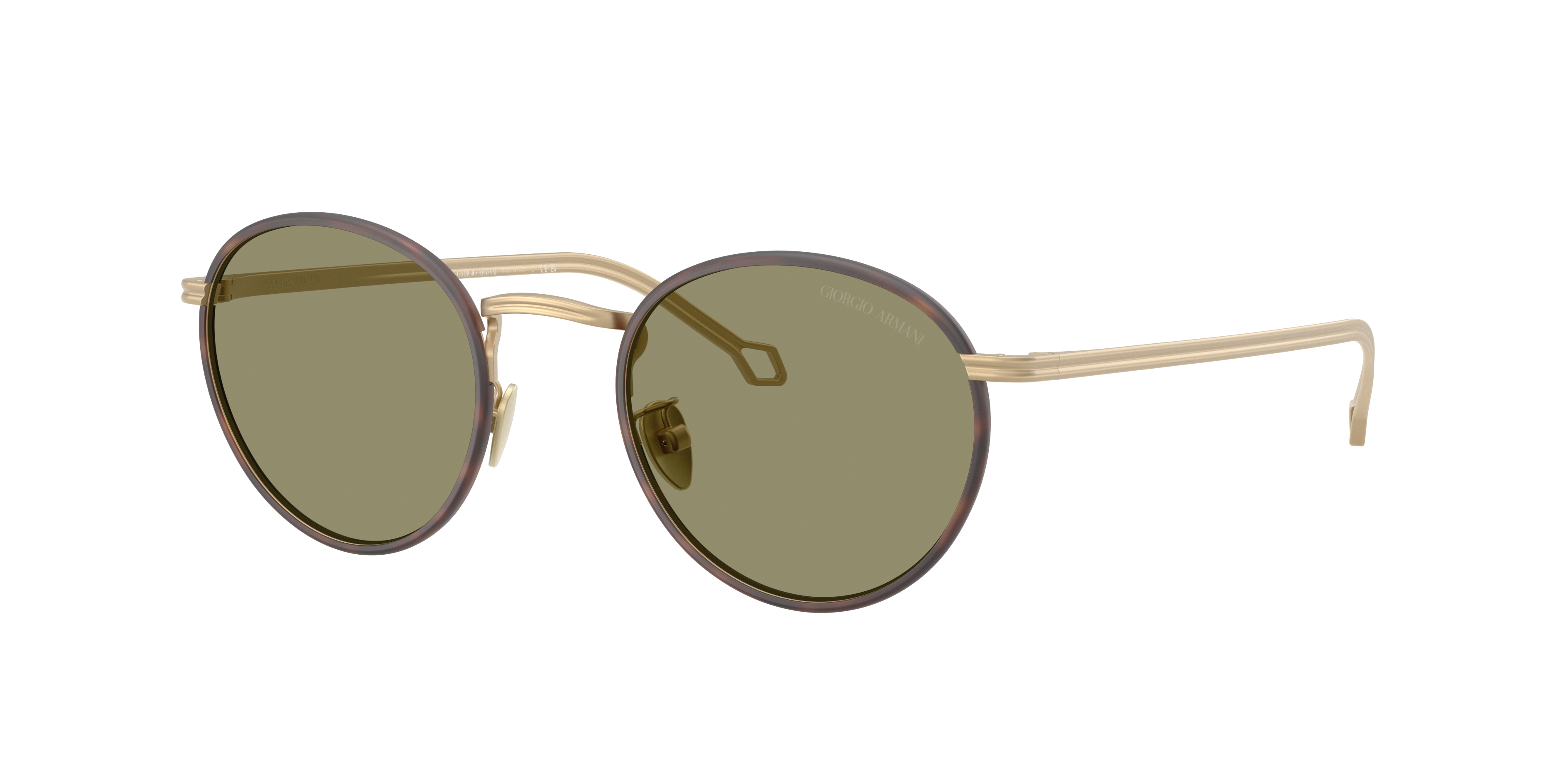 Giorgio Armani Man Sunglass AR6163J -  Frame color: Matte Pale Gold, Lens color: Green