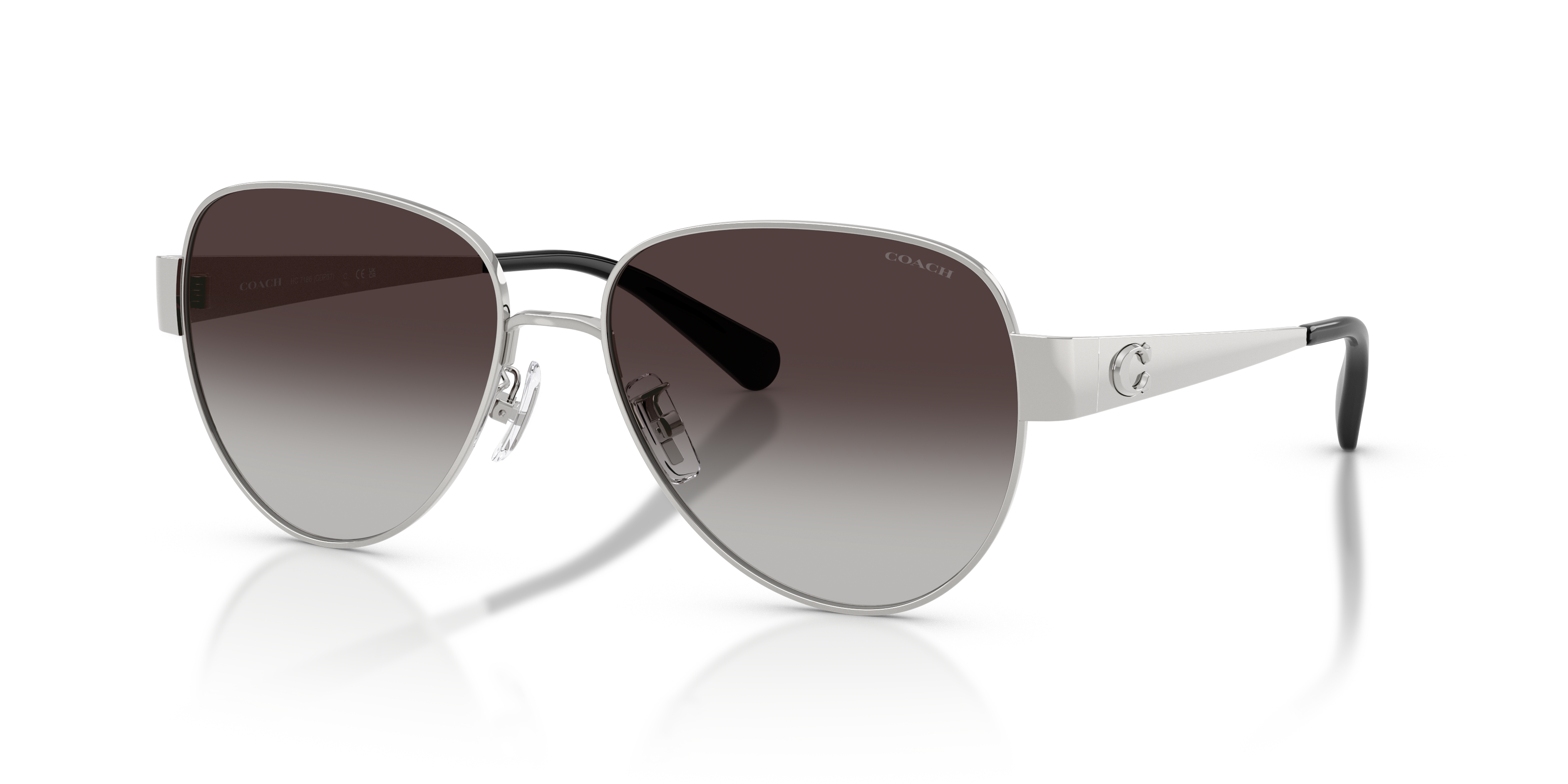 Coach HC7186 CDP37 L (57 - 16) with Grey lenses and Silver frame