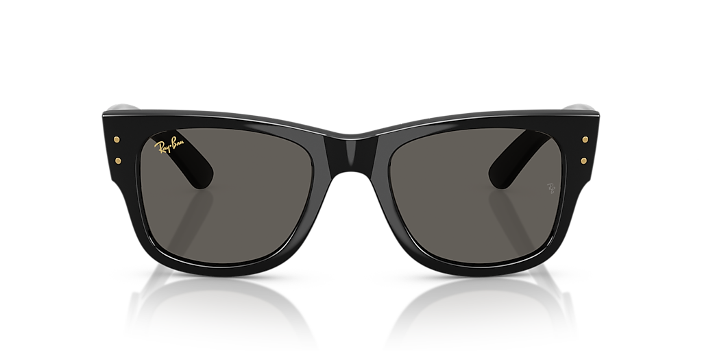 RAY-BAN RB0840S Mega Wayfarer Blacked Out Collection Black - Unisex Sunglasses, Dark Grey Lens