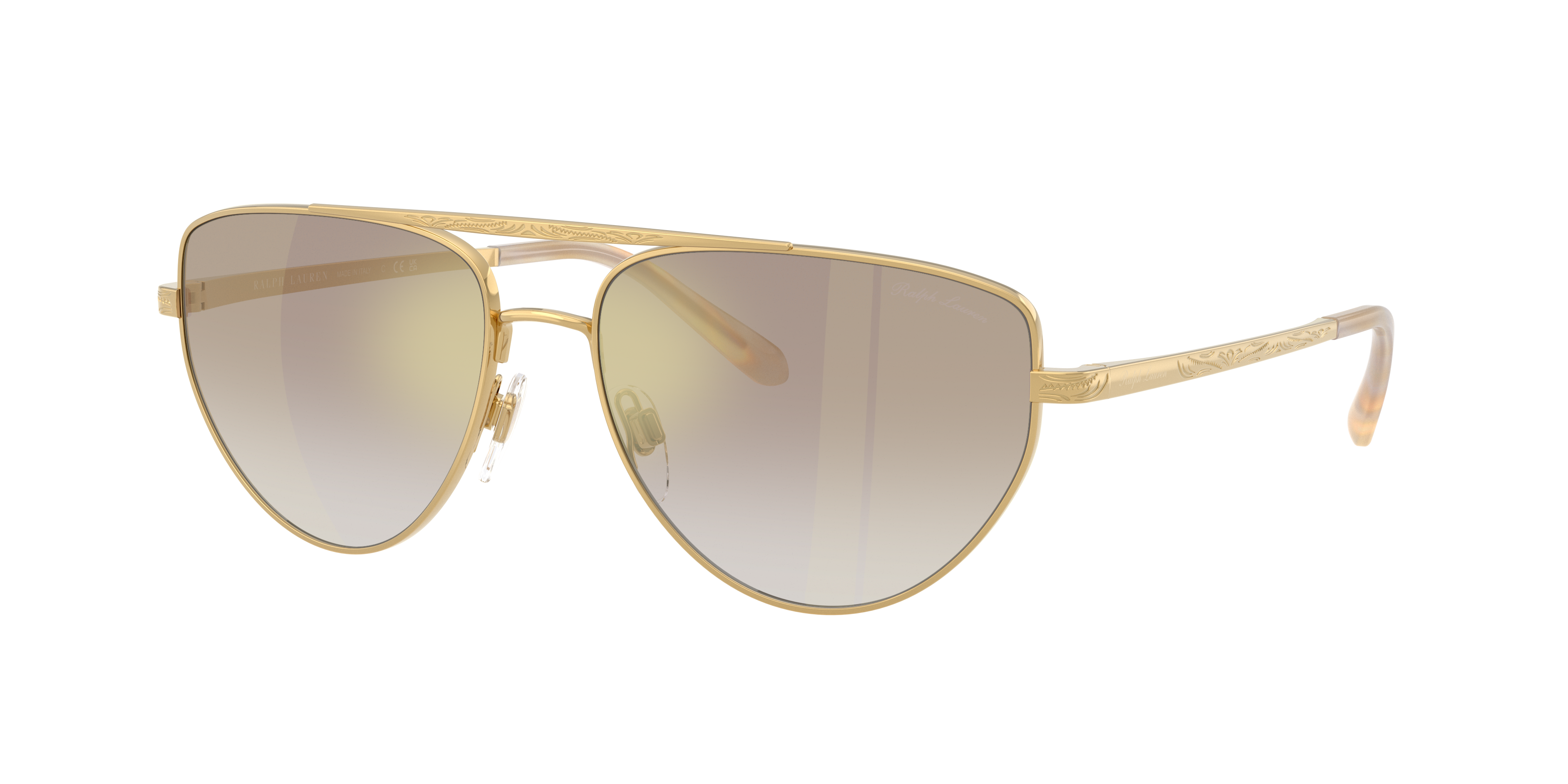 Ralph Lauren Woman Sunglass RL7090 -  Frame color: Shiny Gold, Lens color: Gradient Brown Mirror Gold