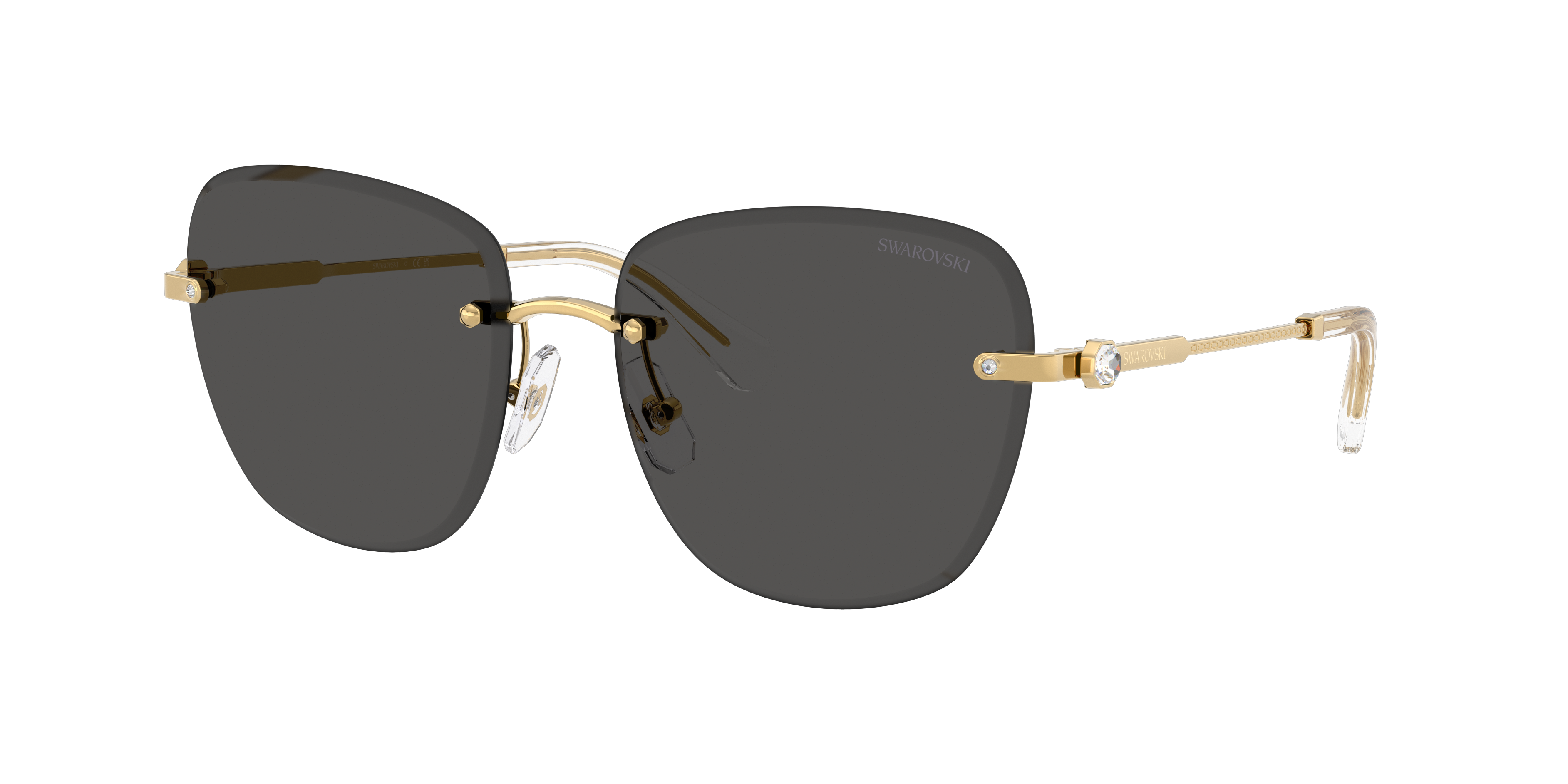 Swarovski Woman Sunglass SK7043 -  Frame color: Gold, Lens color: Dark Grey