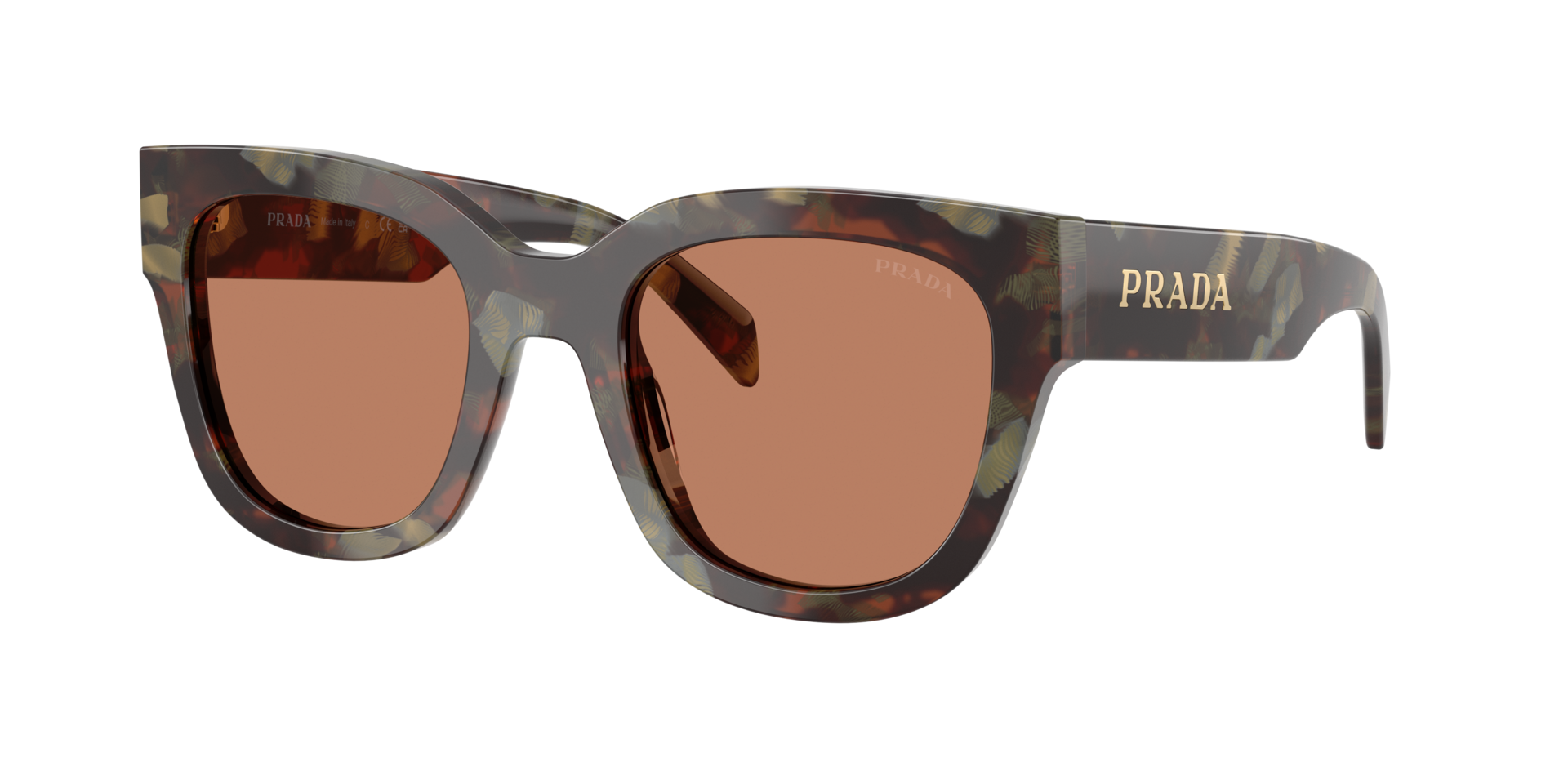 Prada Woman Sunglass PR C04S -  Frame color: Woods Tortoise, Lens color: Brown