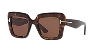 TOM FORD Esme TR Black Shiny - Women Luxury Sunglasses, Grey Lens