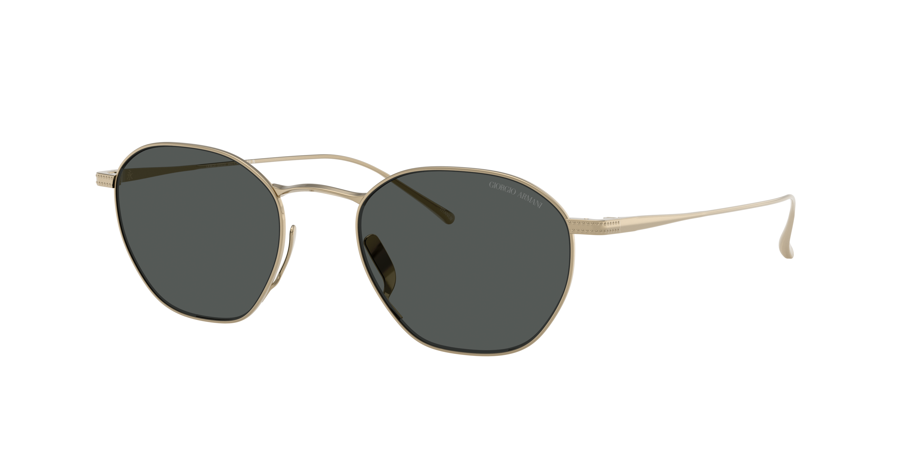 Giorgio Armani Man Sunglass AR6160T -  Frame color: Pale Gold, Lens color: Dark Grey