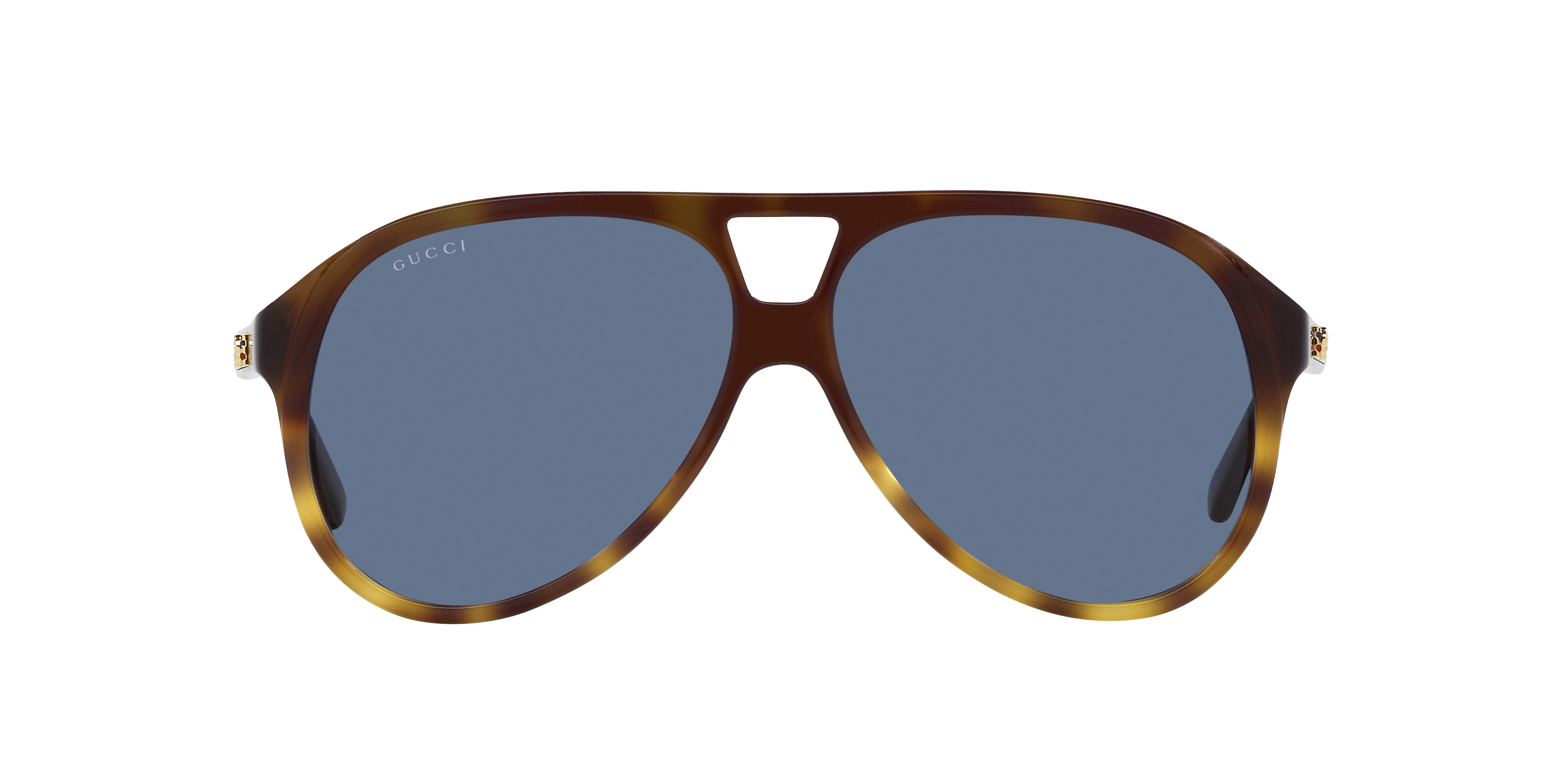 Gucci GG1286S M (59 - 12) com Lentes Azul e Armação Tartaruga