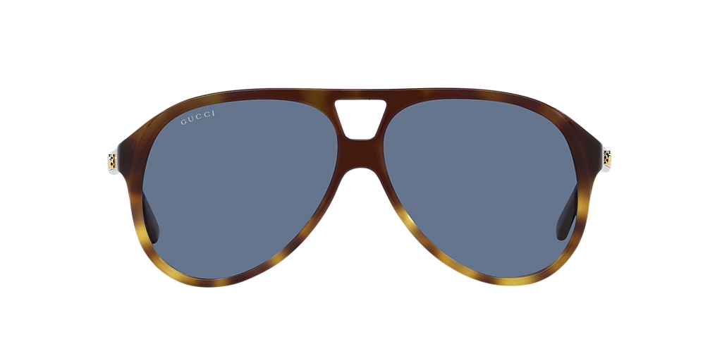 GUCCI GG1286S Matte Tortoise - Men Luxury Sunglasses, Blue Lens