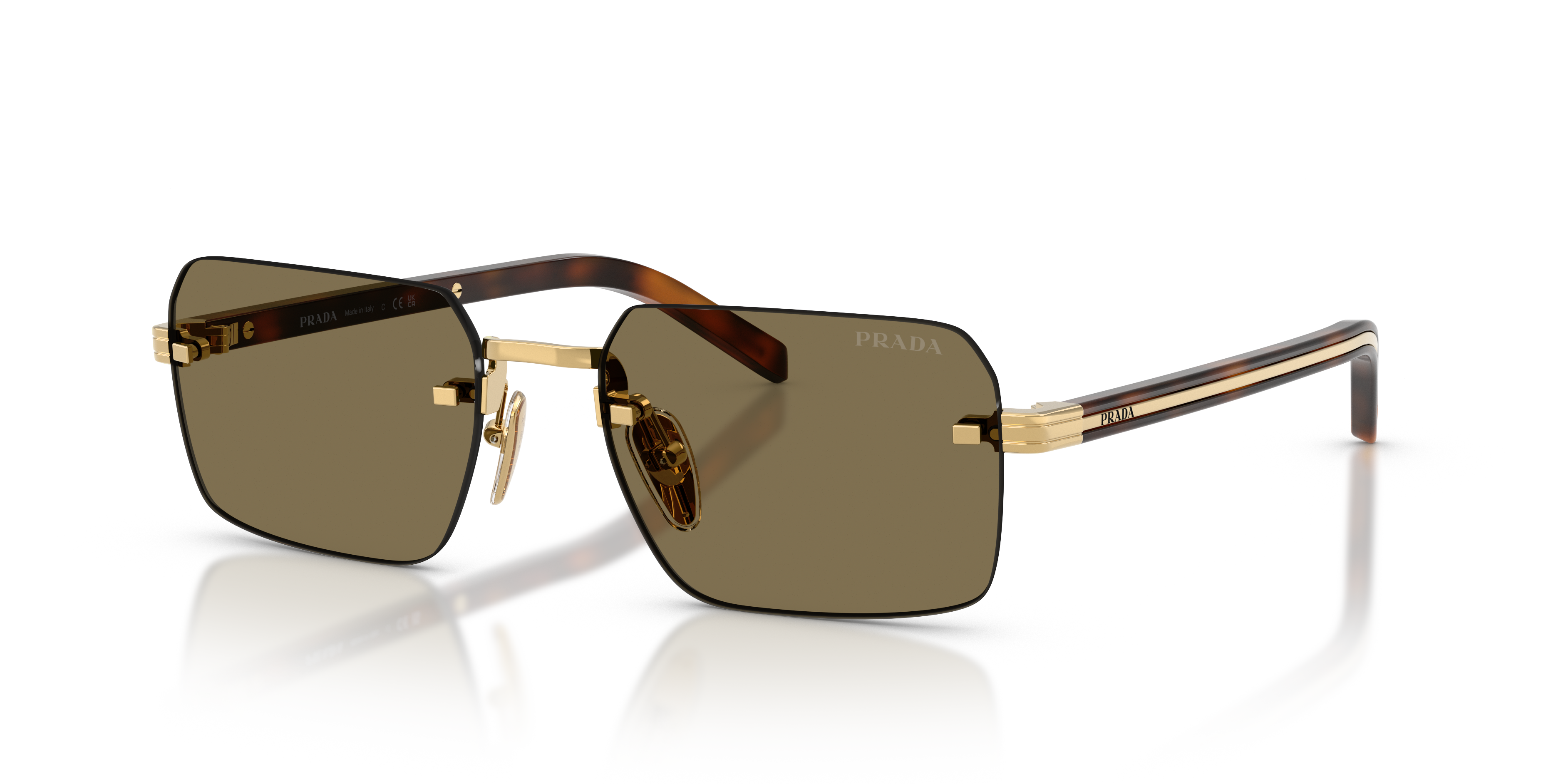 Prada PR D55S S (55 - 19) with Brown lenses and Gold frame