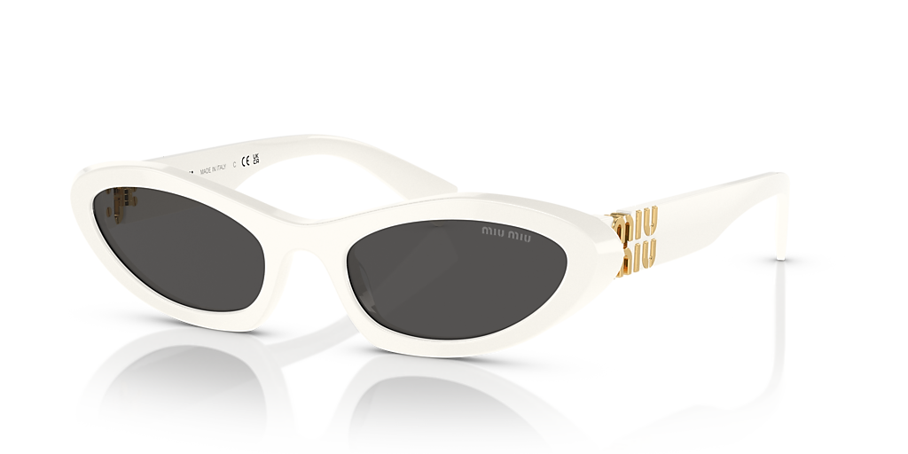 MIU MIU シルコニアリング9号 シルバー Miu Miu MU 09YS M (54 - 20) with Grey lenses and White frame