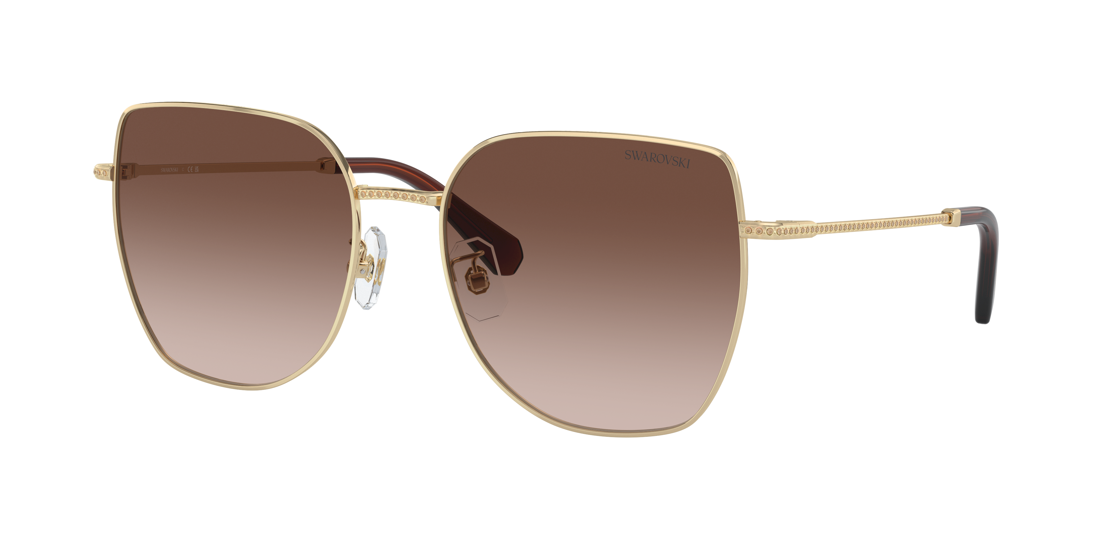 Swarovski Damen Braun Verlaufstönung Frau Sunglass Sk7021d - Rahmenfarbe: Hellgold, Linsenfarbe: