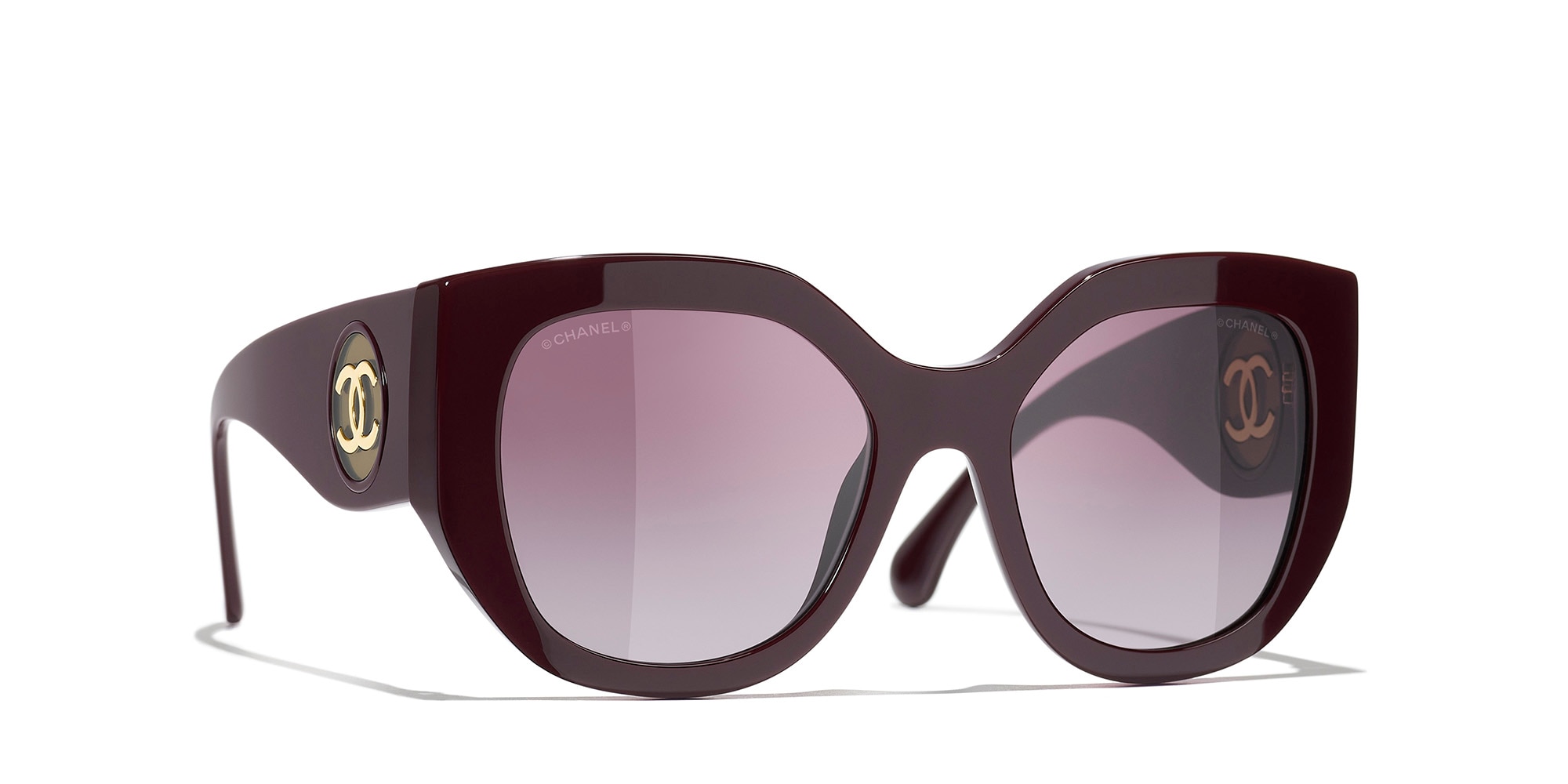 CHANEL☆ ロゴ Butterfly バタフライ サングラス CH5550 Chanel Butterfly Sunglasses CH5550 L (55 - 20) with Violet
