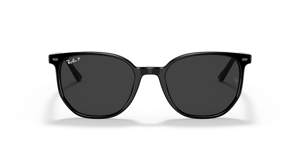RAY-BAN RB2197F Elliot Black - Unisex Sunglasses, Polar Black Lens