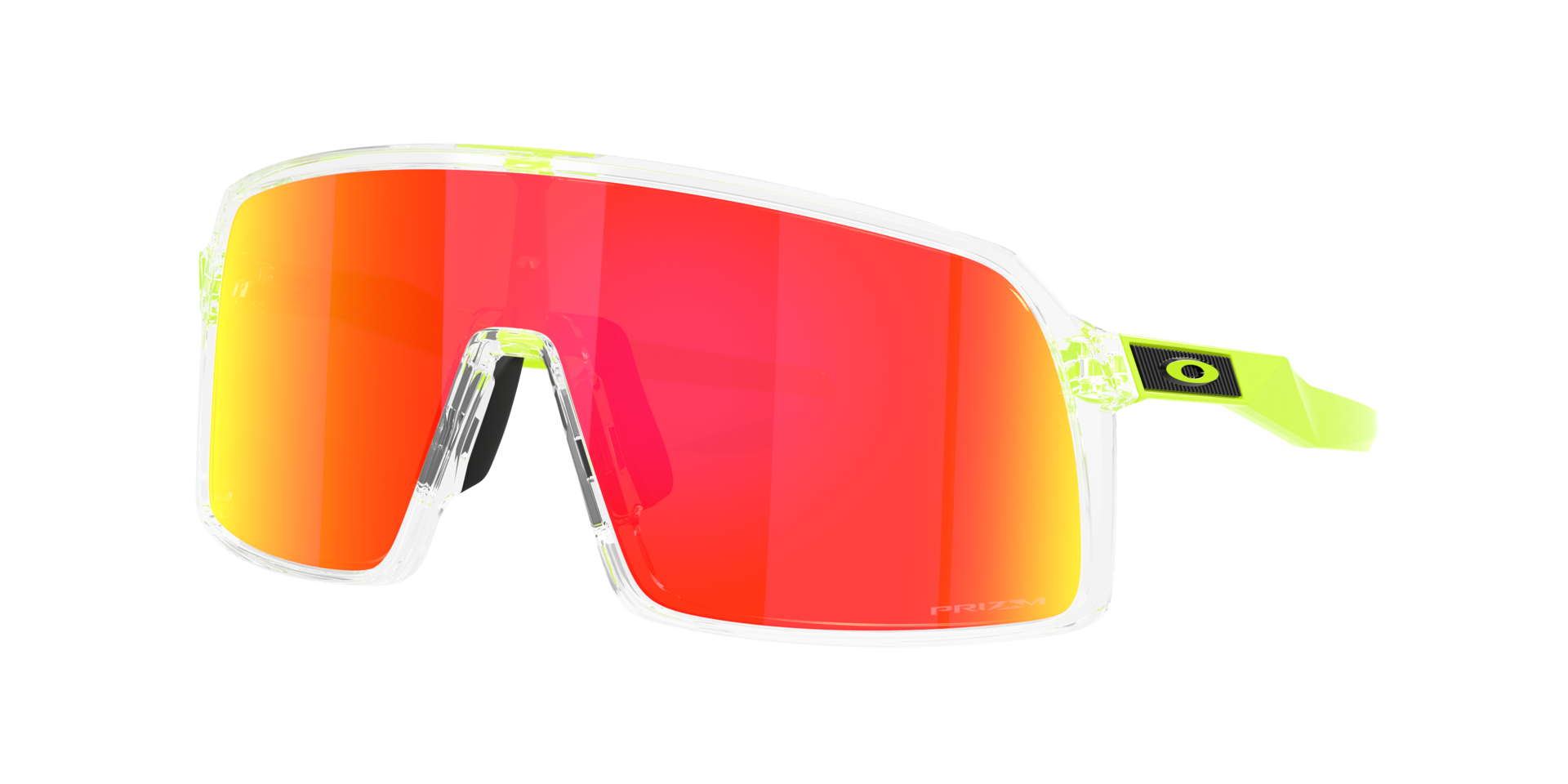 Oakley Man Sunglass OO9406A Sutro (Low Bridge Fit) Neon Pop Collection - Frame color: Clear, Lens color: Prizm Ruby