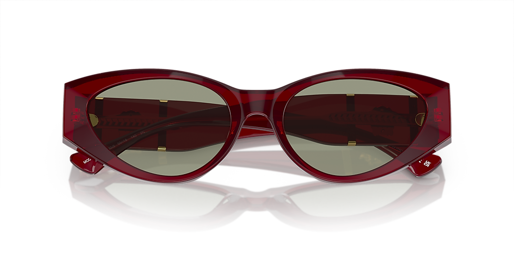 VERSACE VE4454 Bordeaux - Women Luxury Sunglasses, Green Lens