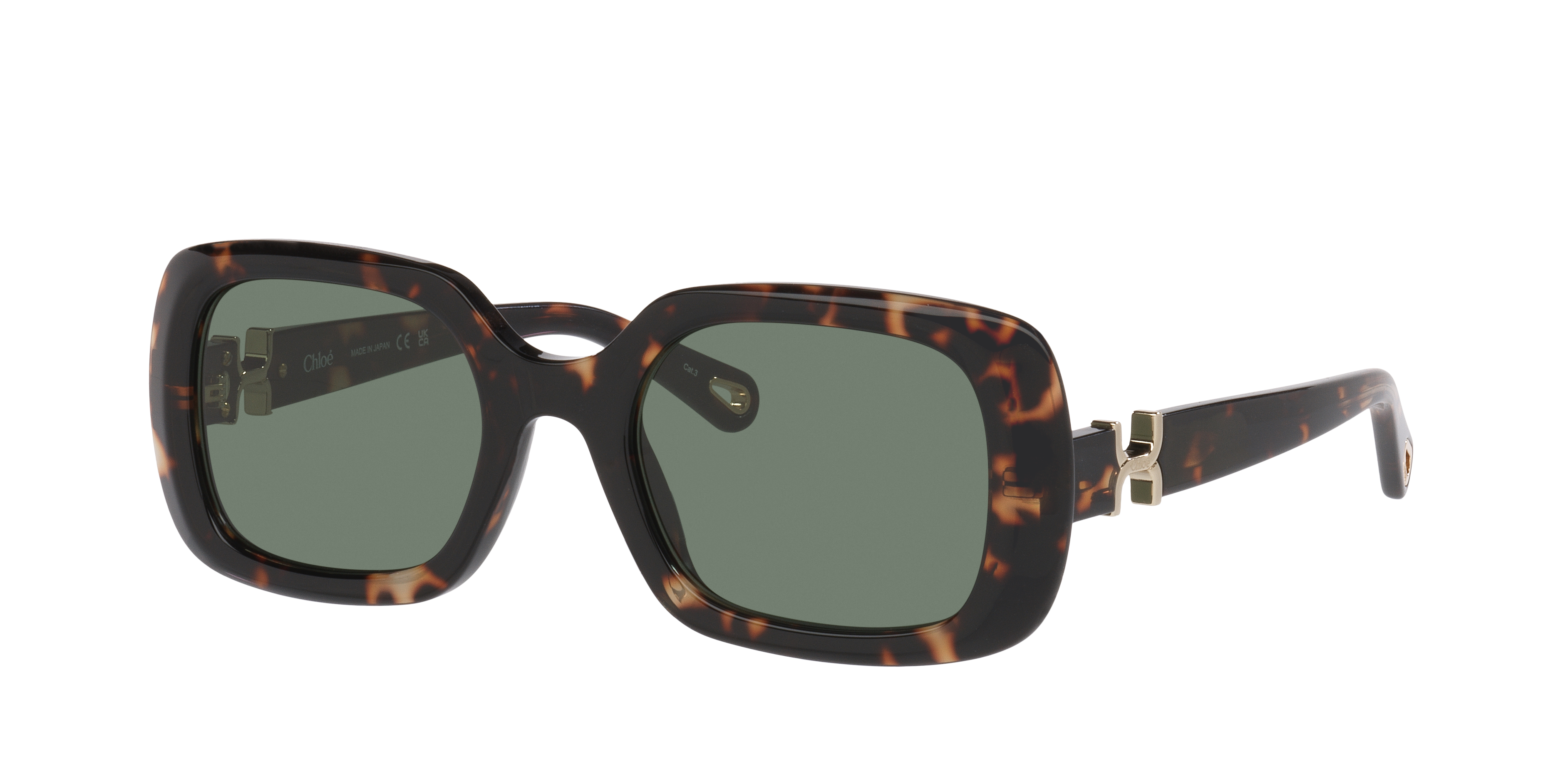 Chloé Woman Sunglass CH0333S -  Frame color: Tortoise, Lens color: Green