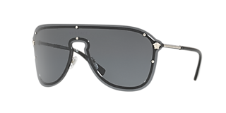 Versace VE4461 01 Grey Mirror Black/Mirror Blue Violet & Crystal 