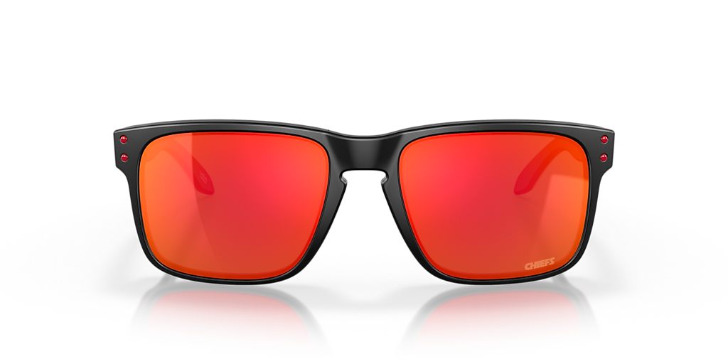 OAKLEY OO9102 Kansas City Chiefs Holbrook Matte Black - Men Sunglasses, Prizm Ruby Lens