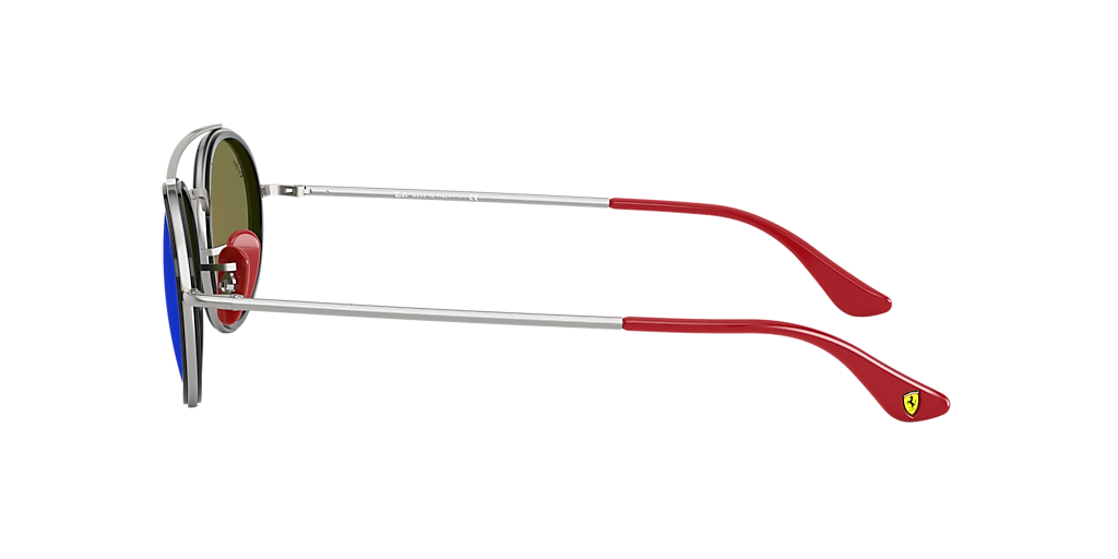 RAY-BAN RB3847M Scuderia Ferrari Collection Silver - Unisex Sunglasses, Blue Mirror Lens