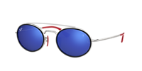 RAY-BAN RB3847M Scuderia Ferrari Collection Black - Unisex Sunglasses, G-15 Green Lens