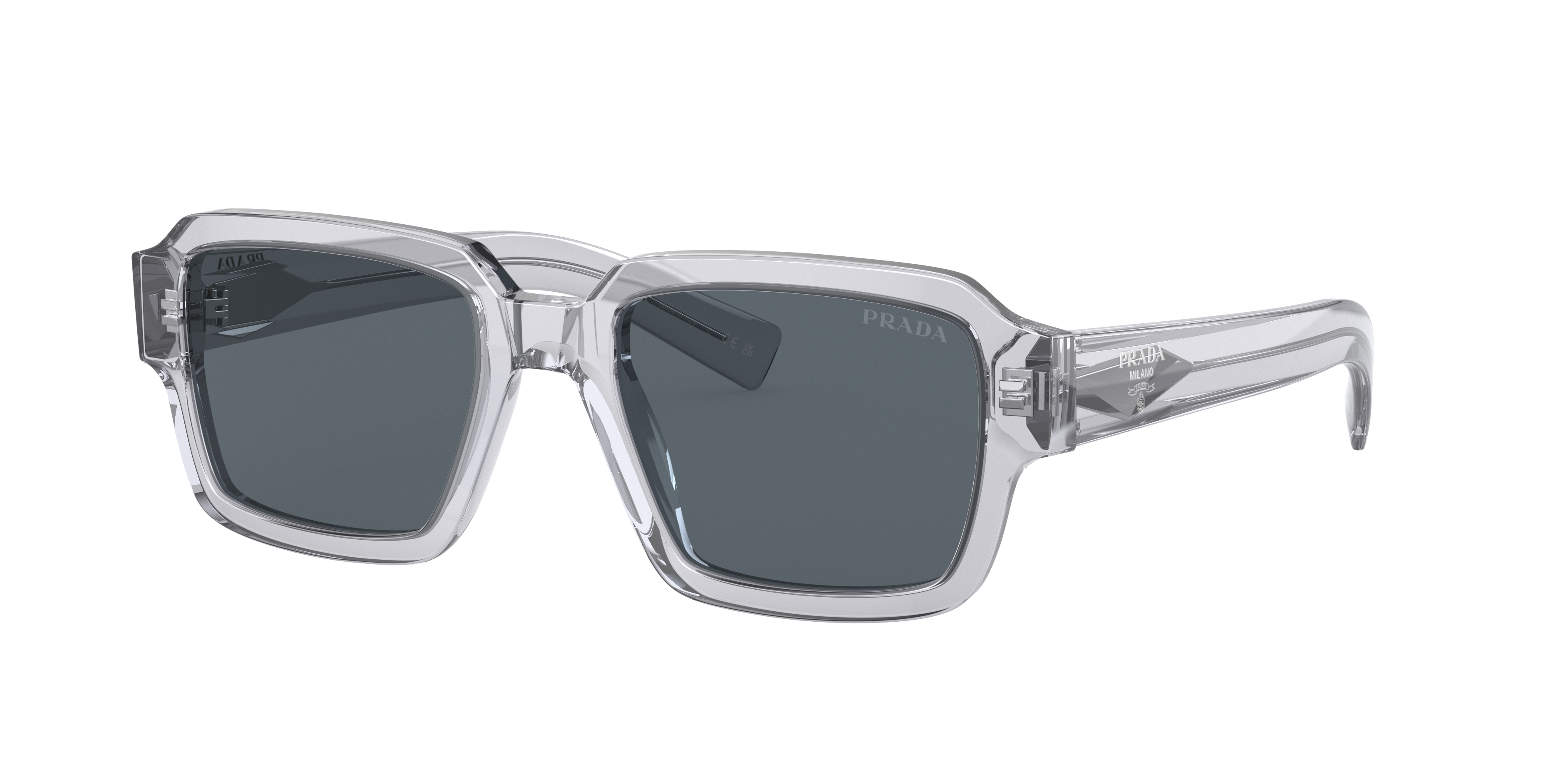 Prada Eyewear Rectangular Frame Sunglasses In Gray