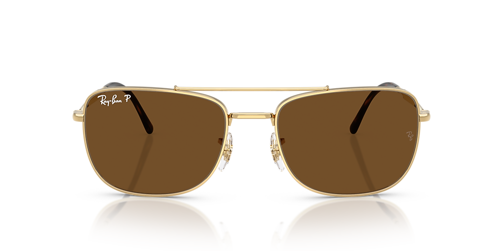 Ray-Ban RB3755 XXL (59 - 19) with Brown lenses and Gold frame
