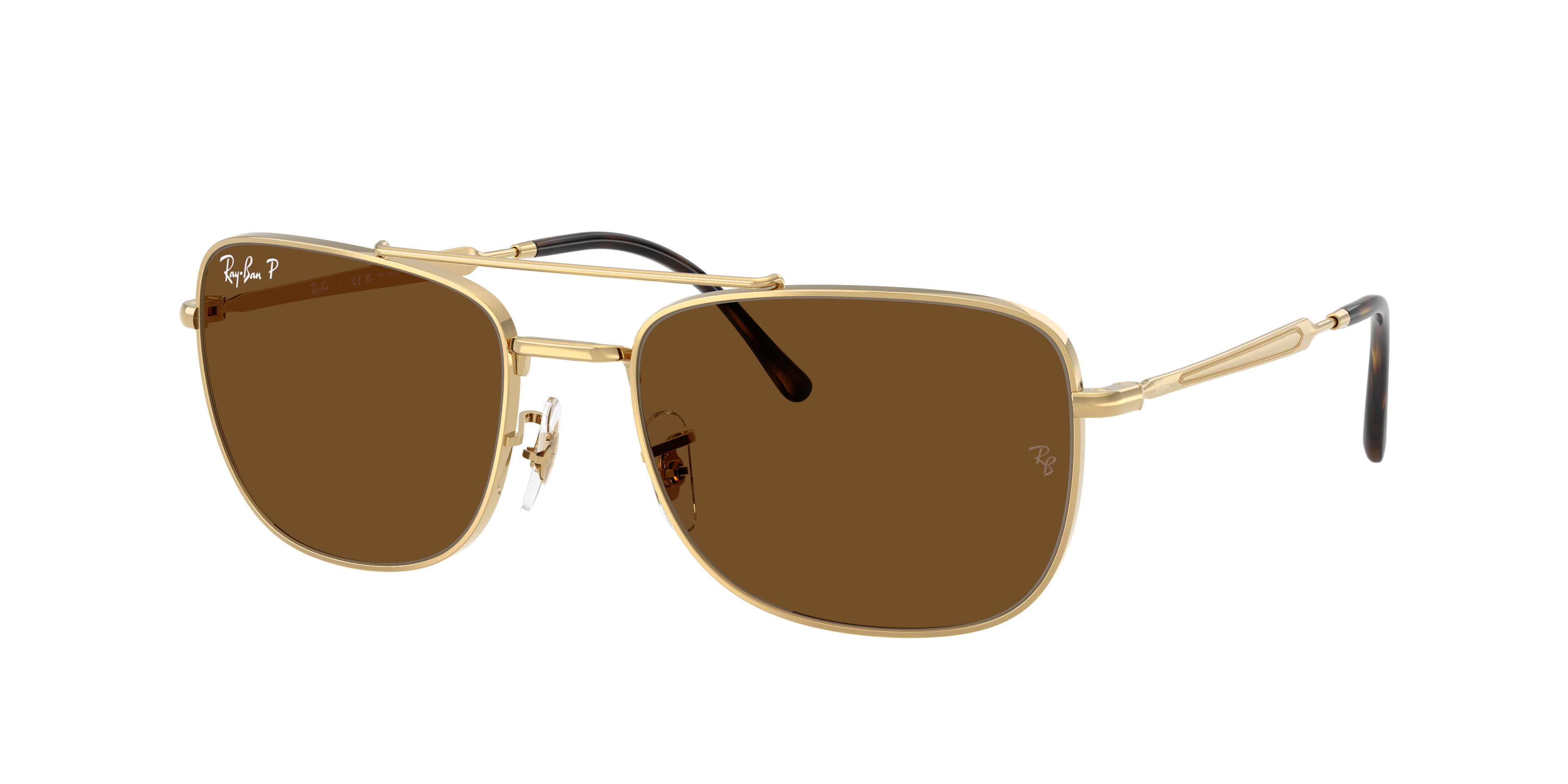 Ray-Ban RB3755 XXL (59 - 19) with Brown lenses and Gold frame