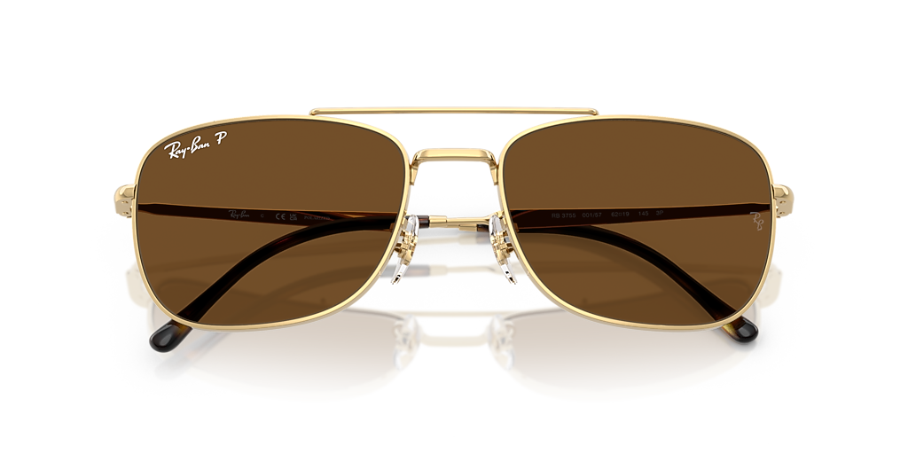 Ray-Ban RB3755 XXL (59 - 19) with Brown lenses and Gold frame