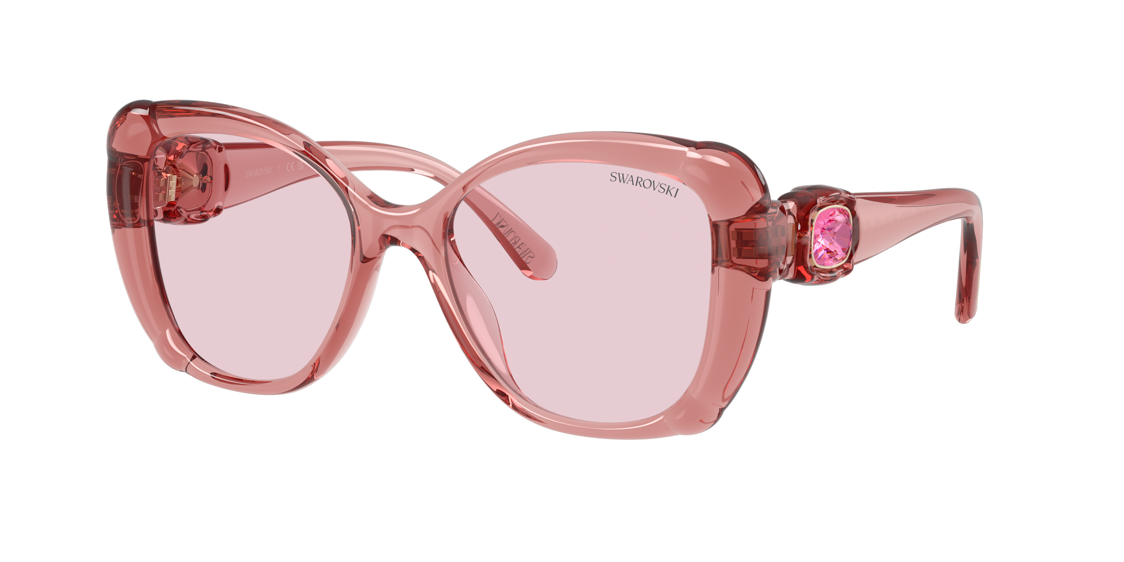 Swarovski Woman Sunglass SK6051U -  Frame color: Transparent Pink, Lens color: Pink/Purple