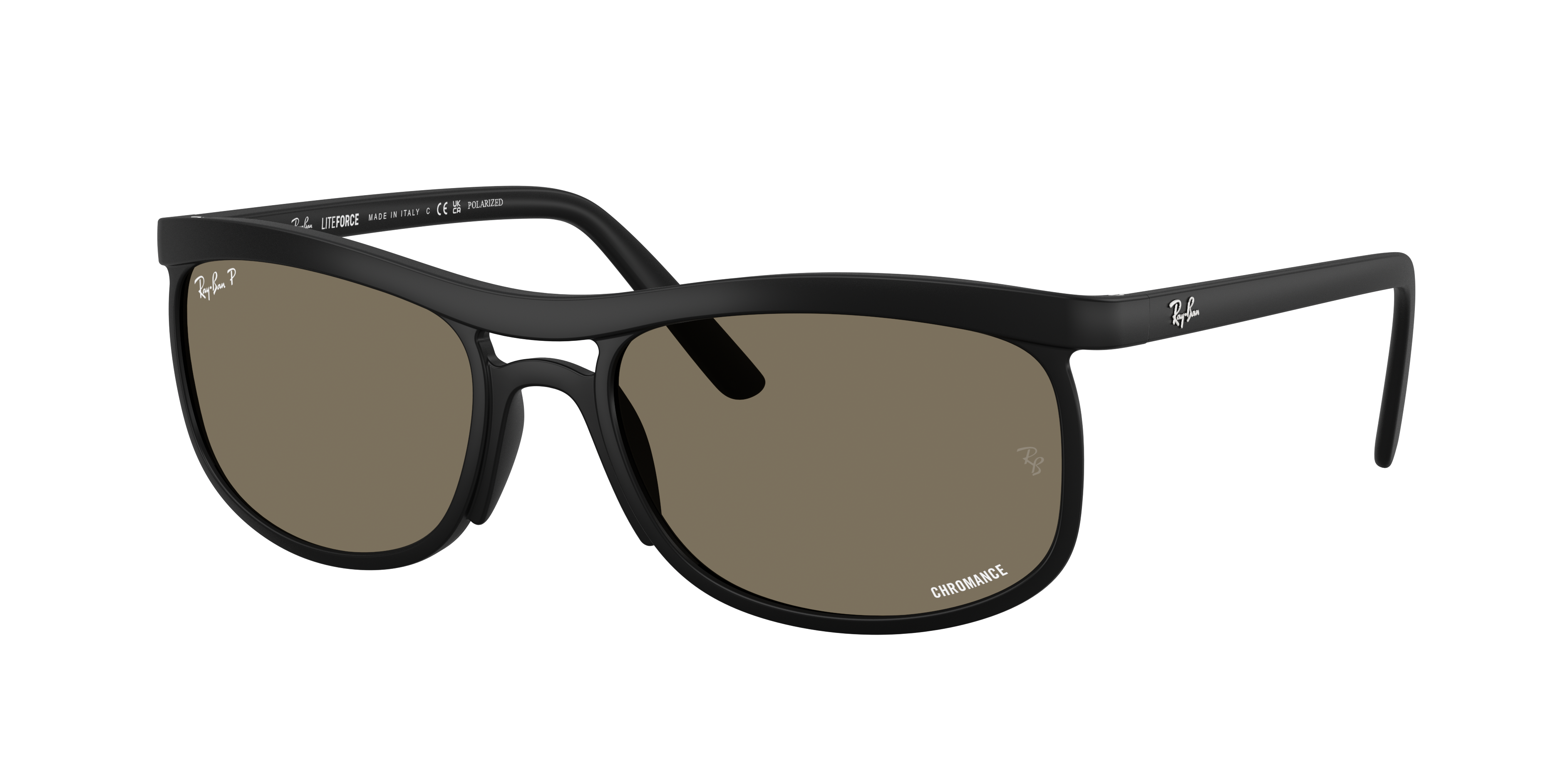 Ray-Ban Unisex Sunglass RB4452 Polarized+ Lenses Liteforce -  Frame color: Sand Black, Lens color: Grey Polarised+