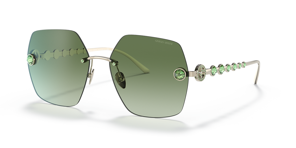 GIORGIO ARMANI AR6123B Pale Gold - Women Sunglasses, Gradient Green Lens