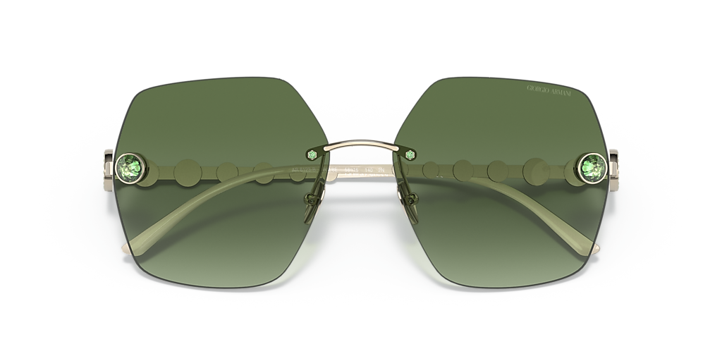 GIORGIO ARMANI AR6123B Pale Gold - Women Sunglasses, Gradient Green Lens