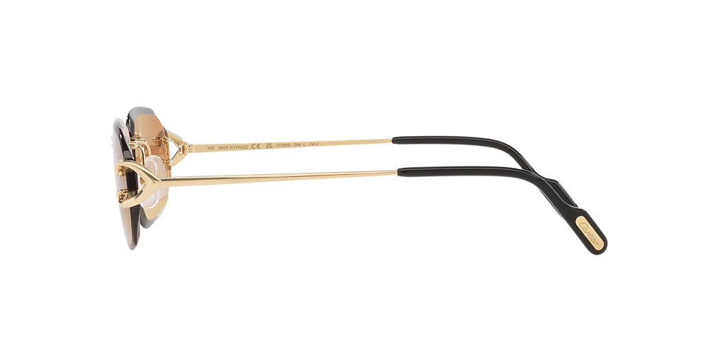 CARTIER CT0468S Gold - Man Luxury Sunglasses, Brown Lens