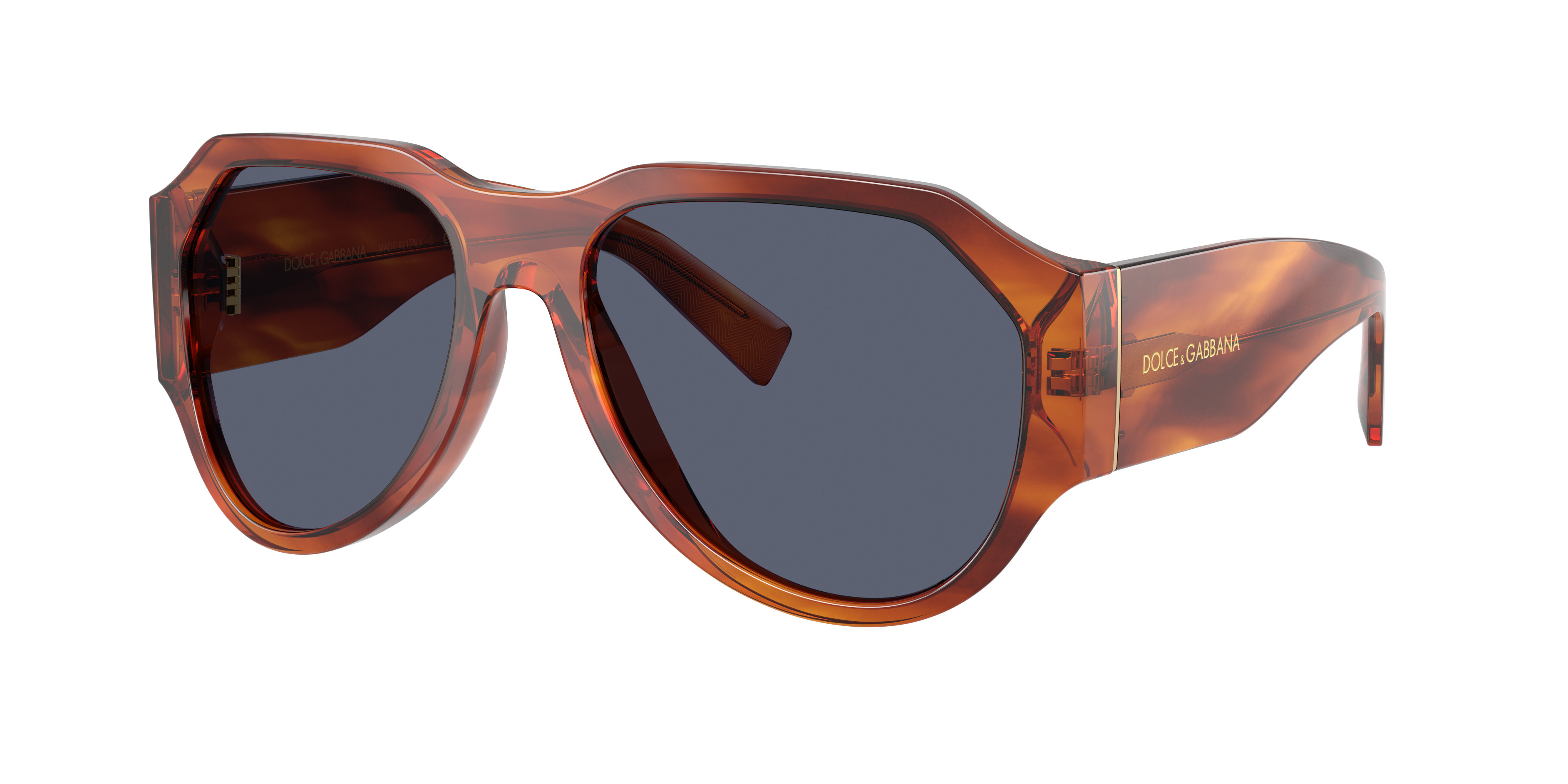 Dolce&Gabbana Man Sunglass DG4504 -  Frame color: Striped Ginger, Lens color: Dark Blue Polarized