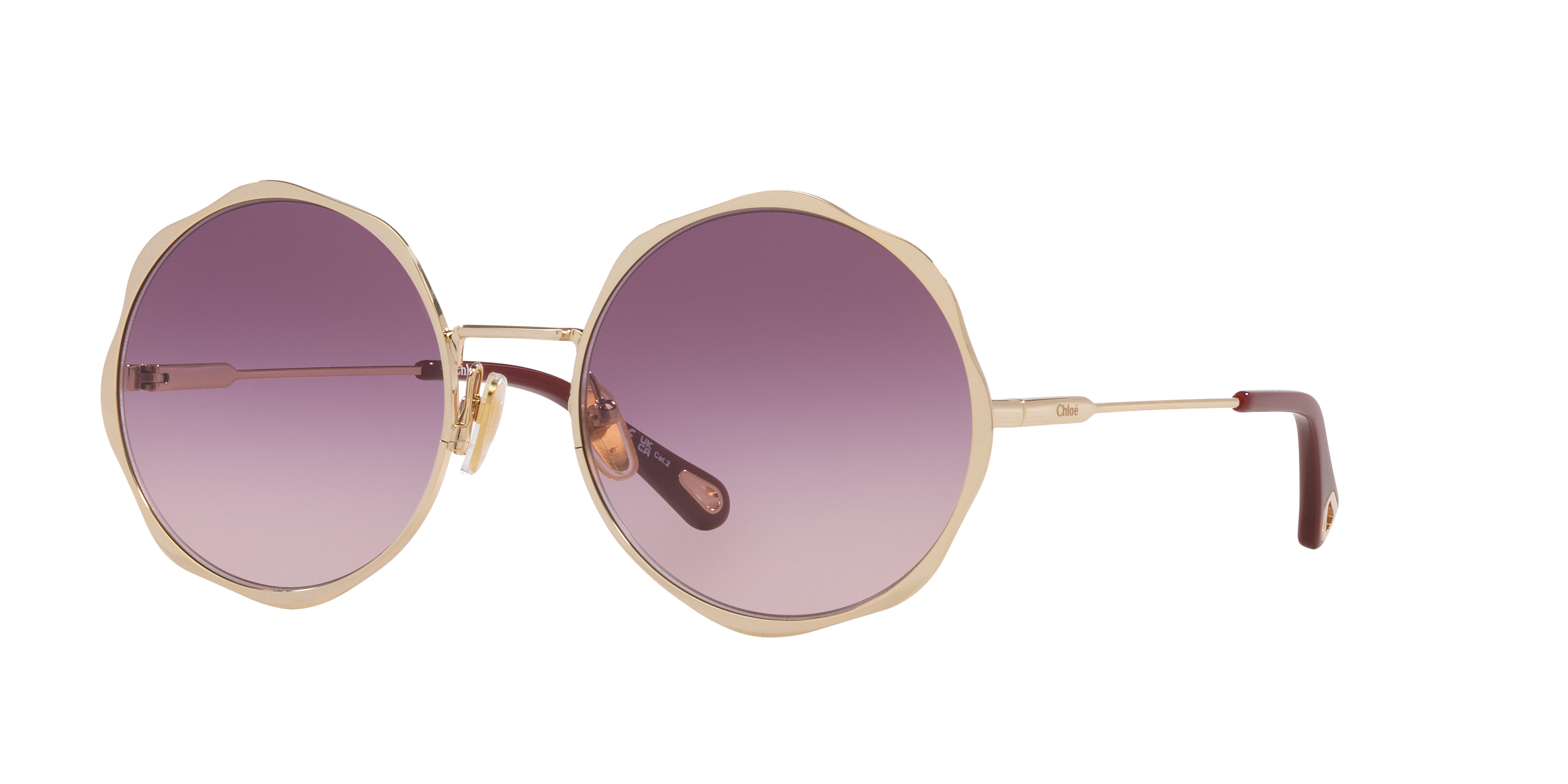 Chloé Woman Sunglass CH0184S -  Frame color: Gold, Lens color: Purple