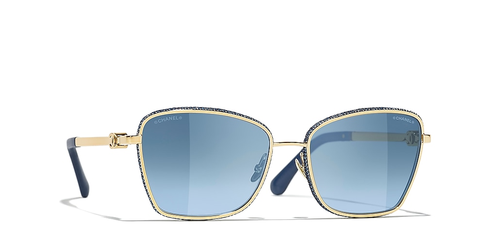 CHANEL シャネル Logo ロゴ キャットアイ サングラス CH4289Q Chanel Square Sunglasses CH4289Q XL (57 - 18) with Grey